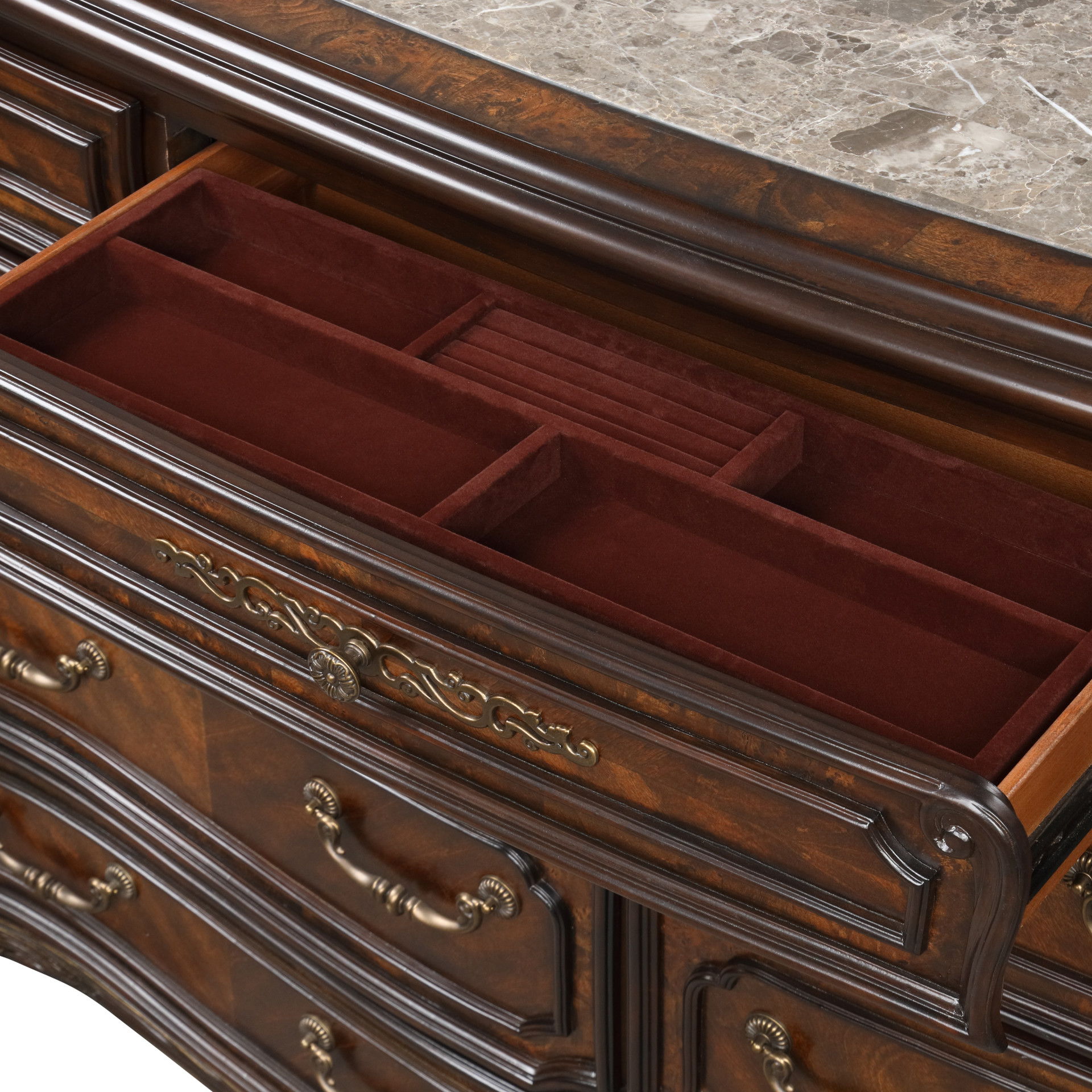 Bella Notte - Dresser Mirror - Mahogany Brown, light brown, view 6