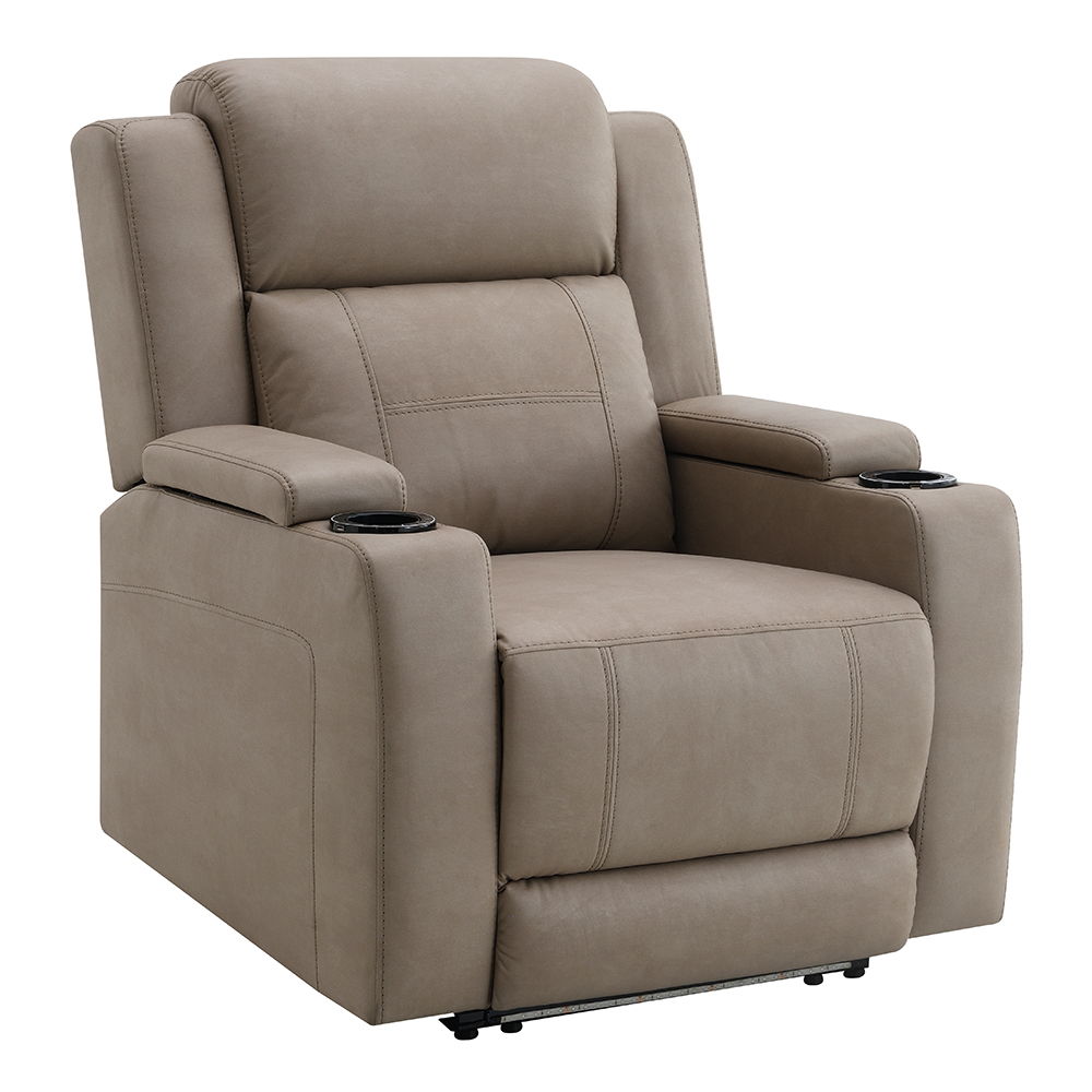 Lugo - Power Motion Recliner With Cup Holder - Camel, light brown, view 2