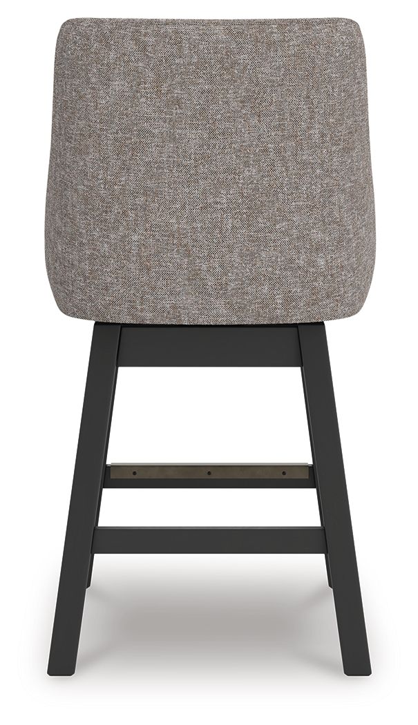 Ashley Furniture Neymorton - Upholstered Swivel Barstool (Set of 2) - Dark Grayish Brown - Image 6