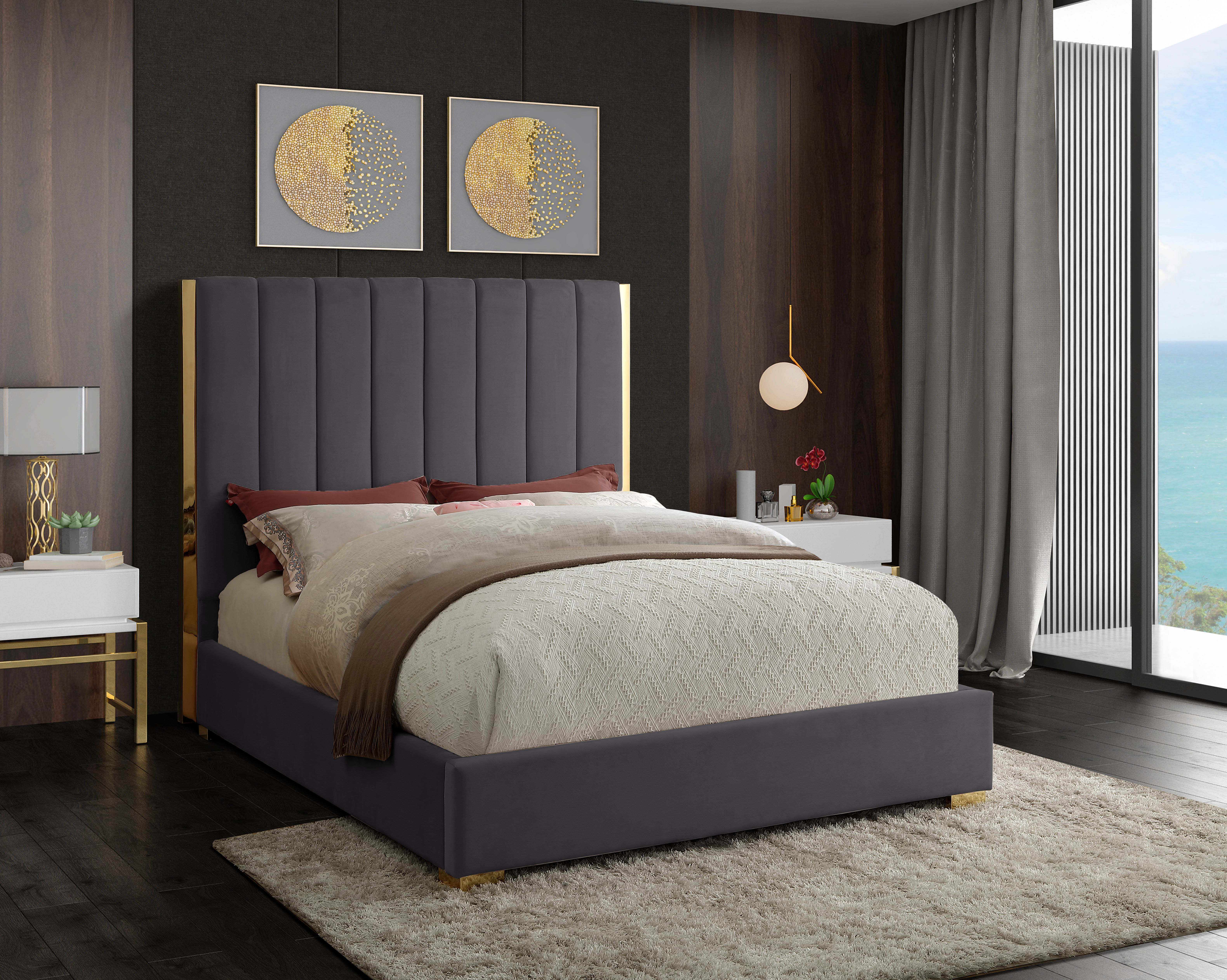Becca - King Bed - Gray