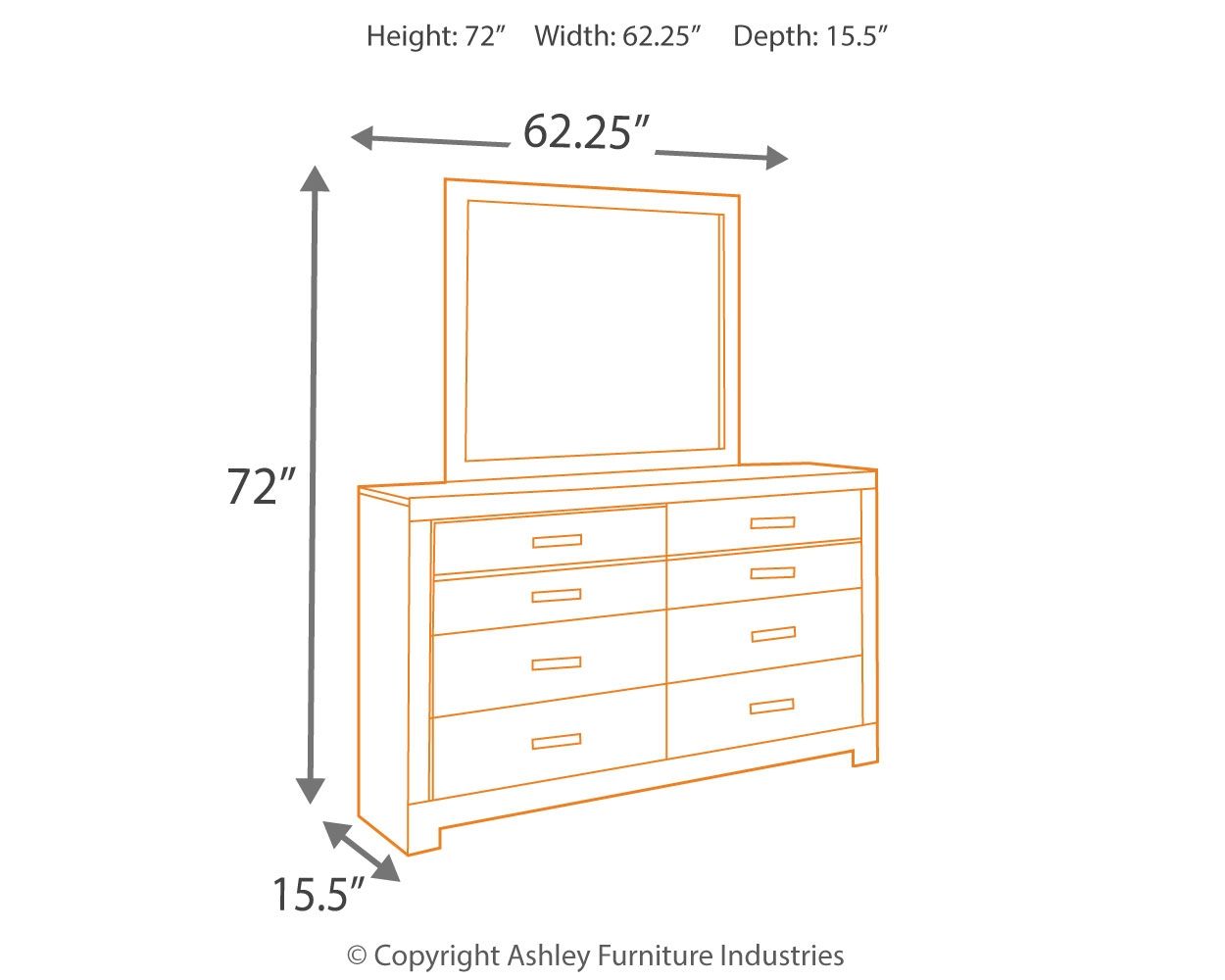 Ashley Furniture Culverbach - Dresser, Mirror - Gray - Image 5
