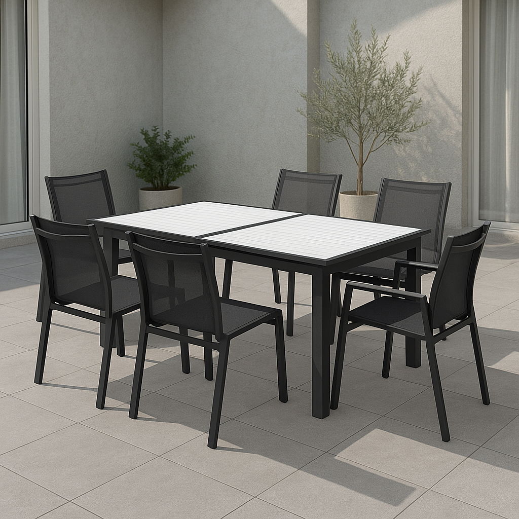 Nizuc - Outdoor Patio Extendable Dining Table - White