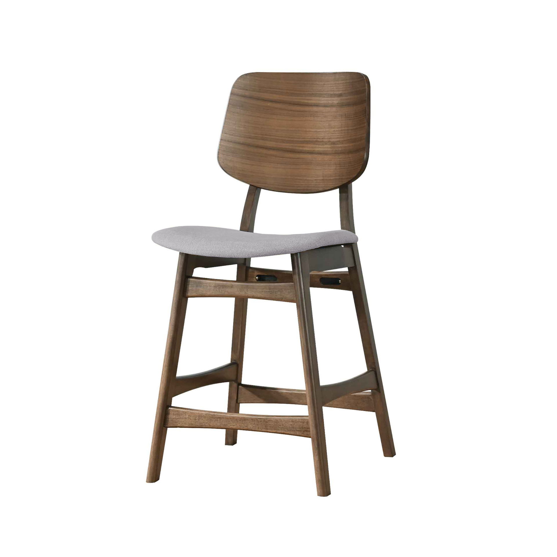 Oscar - Counter Chair With Cushion (Set of 2) - Walnut / Dark Gray