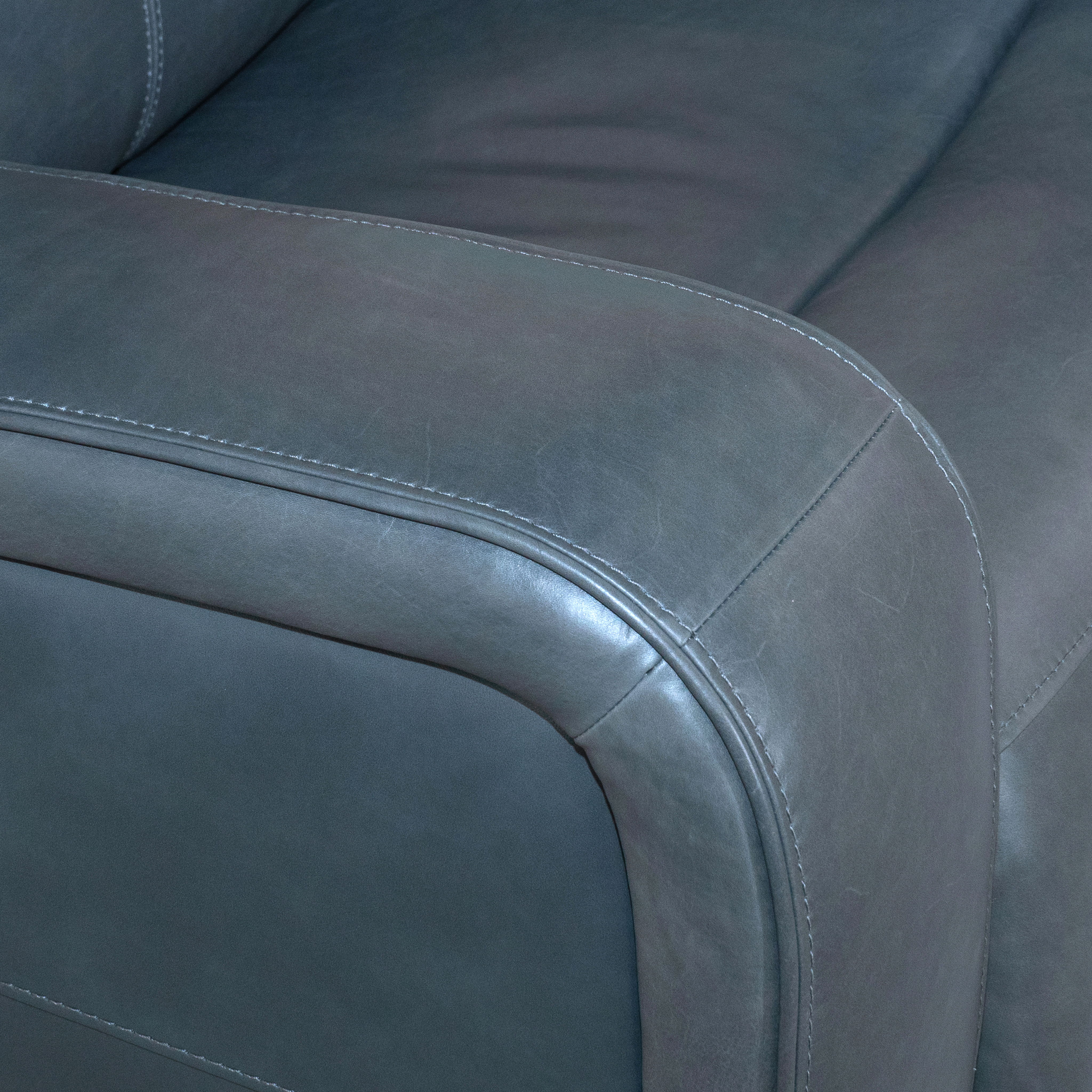 Oasis - Power Recliner With Power Headrest, Lumbar, Heat & Massage - Storm, blue, view 6