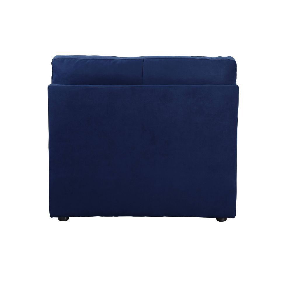 Crosby - Modular Armless Chair - Blue Fabric, blue, view 3