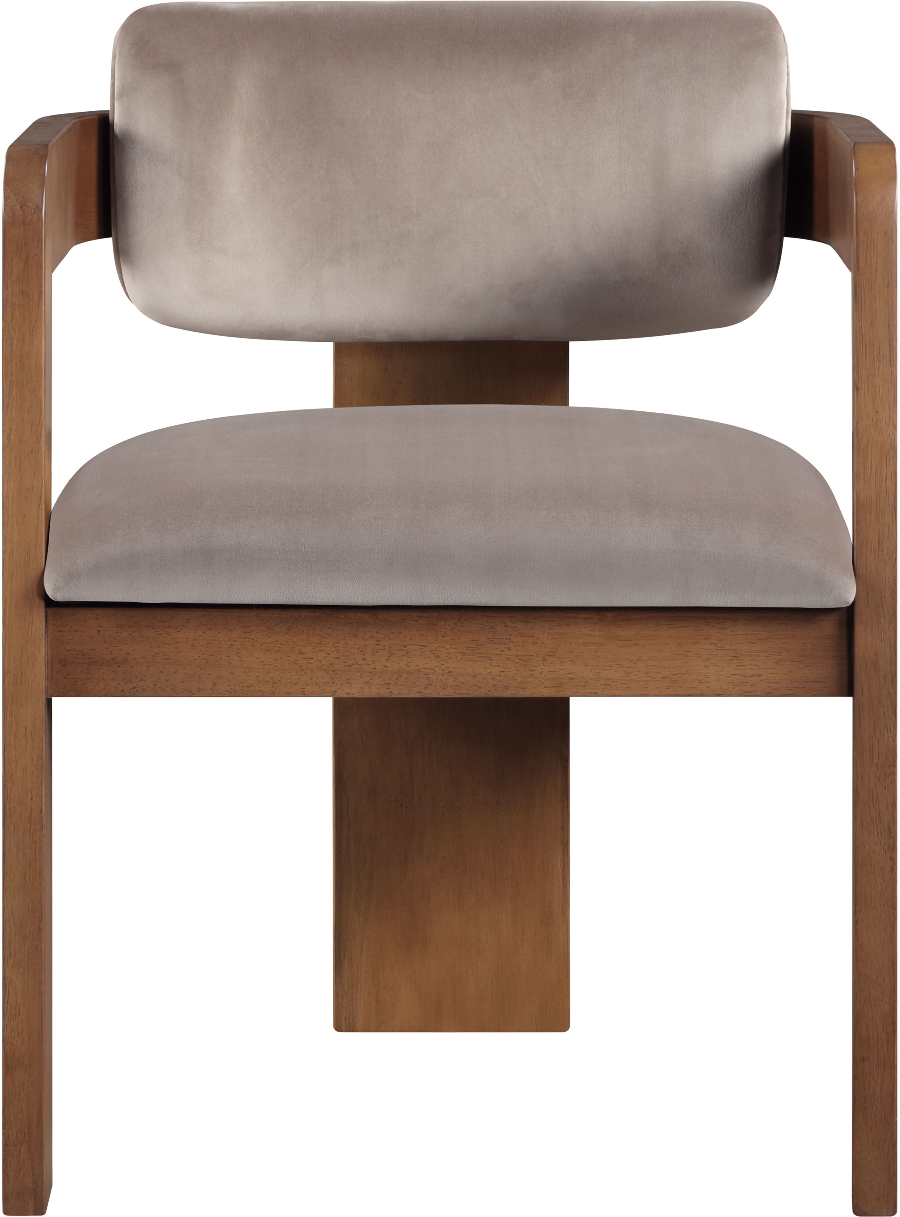 Sacha - Velvet Dining Chair With Brown Base (Set of 2) - Taupe