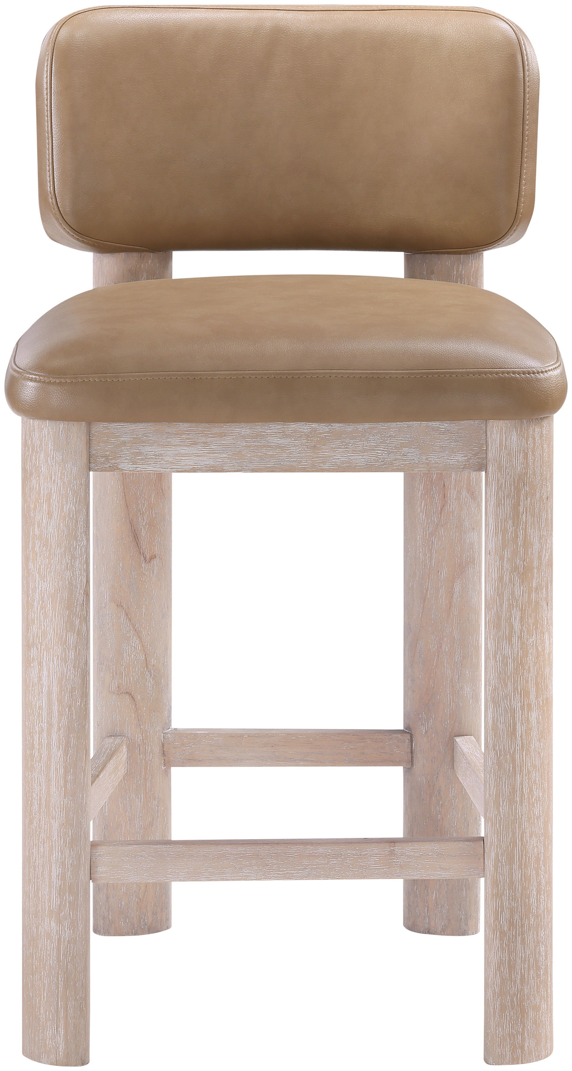 Paloma - Vegan Leather Upholstered Counter Stool (Set of 2) - Tan / Rich Natural