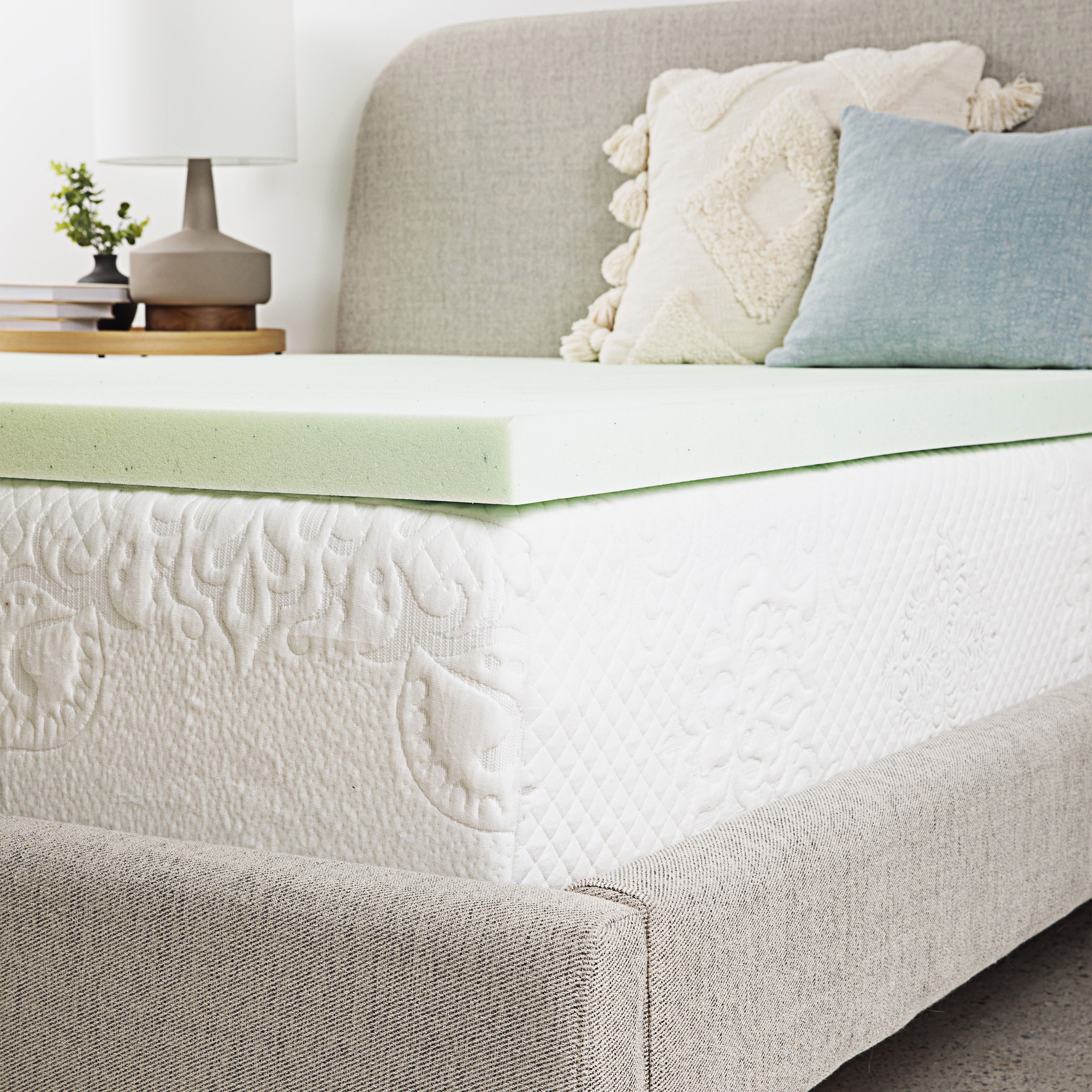 2\" Full Cool Gel Memory Foam Mattress Topper - Green Image