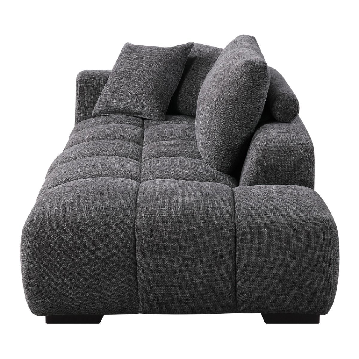 Chosen - Sectional Sofa With 6 Pillows - Gray Chenille, dark gray, view 8