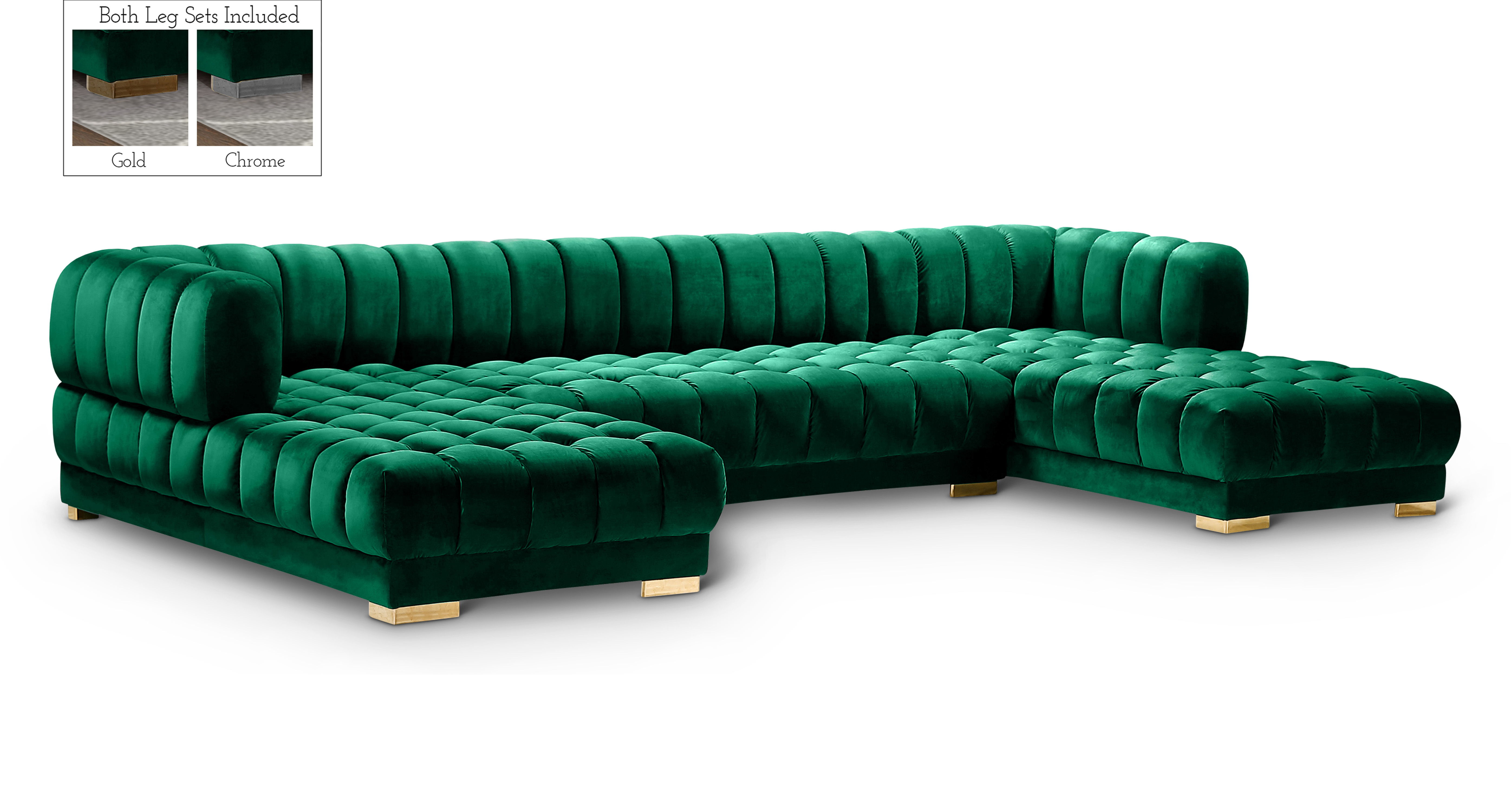 Gwen - 3 Piece Sectional - Green
