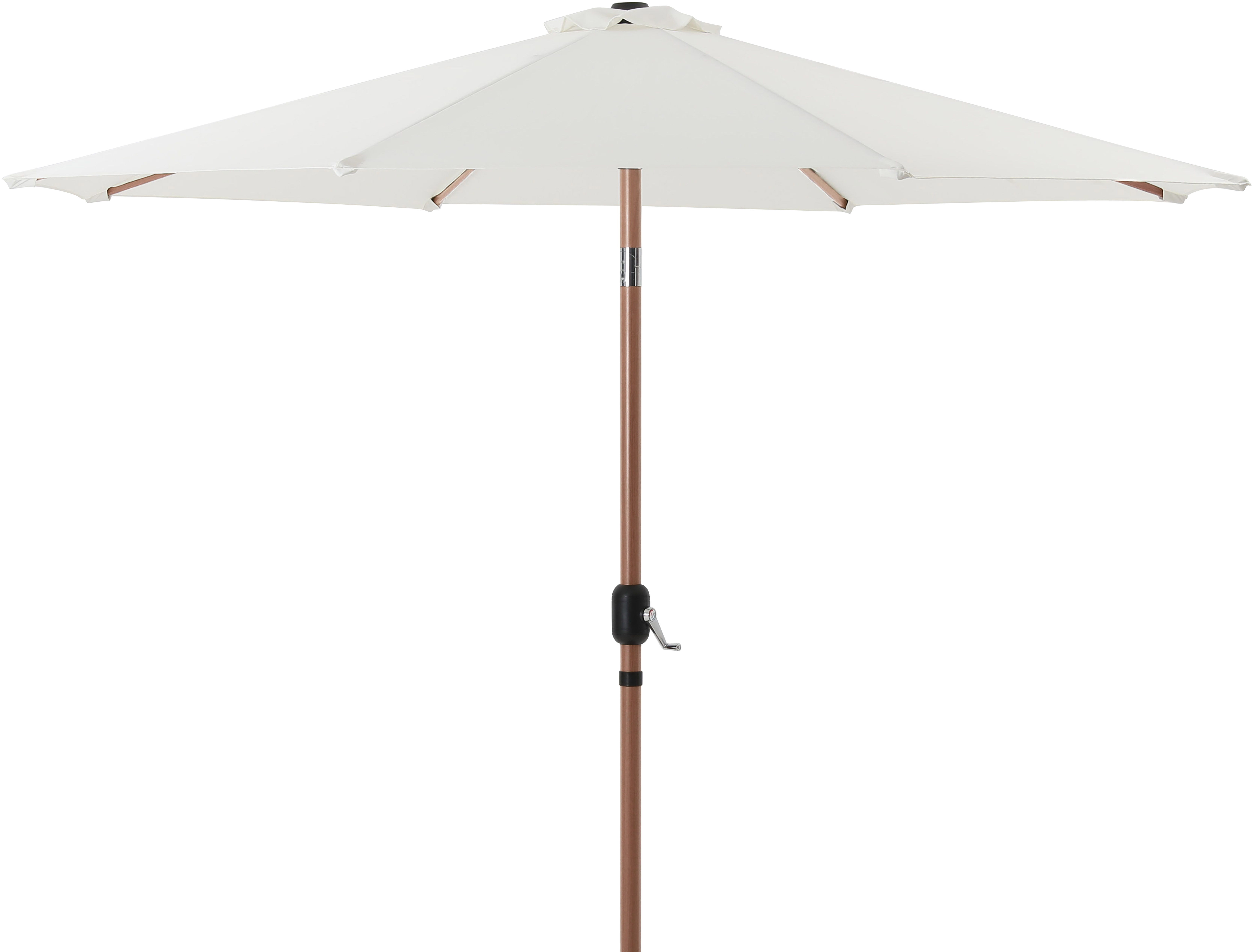 Fiji - Aluminum Patio Umbrella With Square White And Teak Base - White