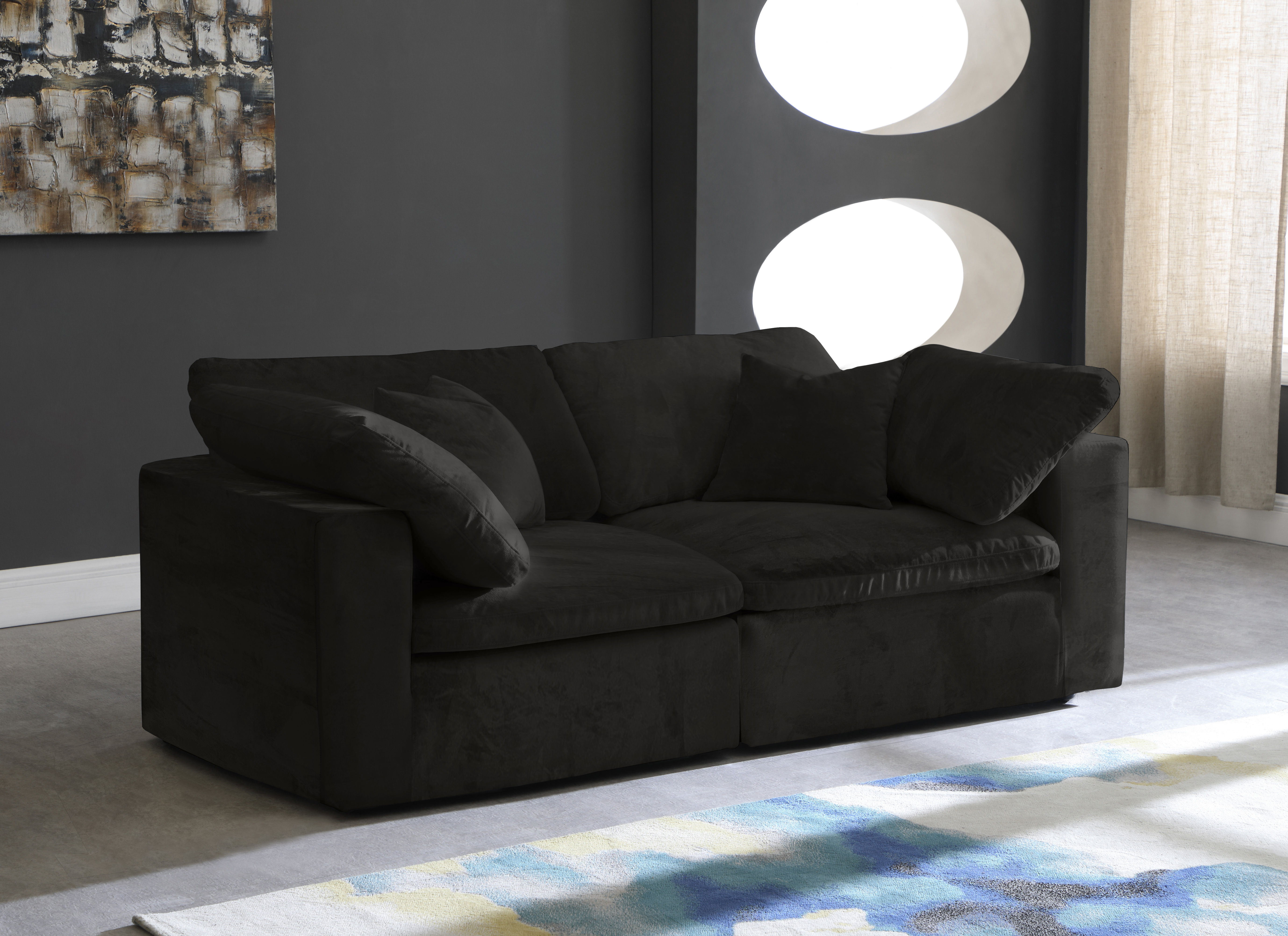 Cozy - Modular 2 Piece Sofa - Black