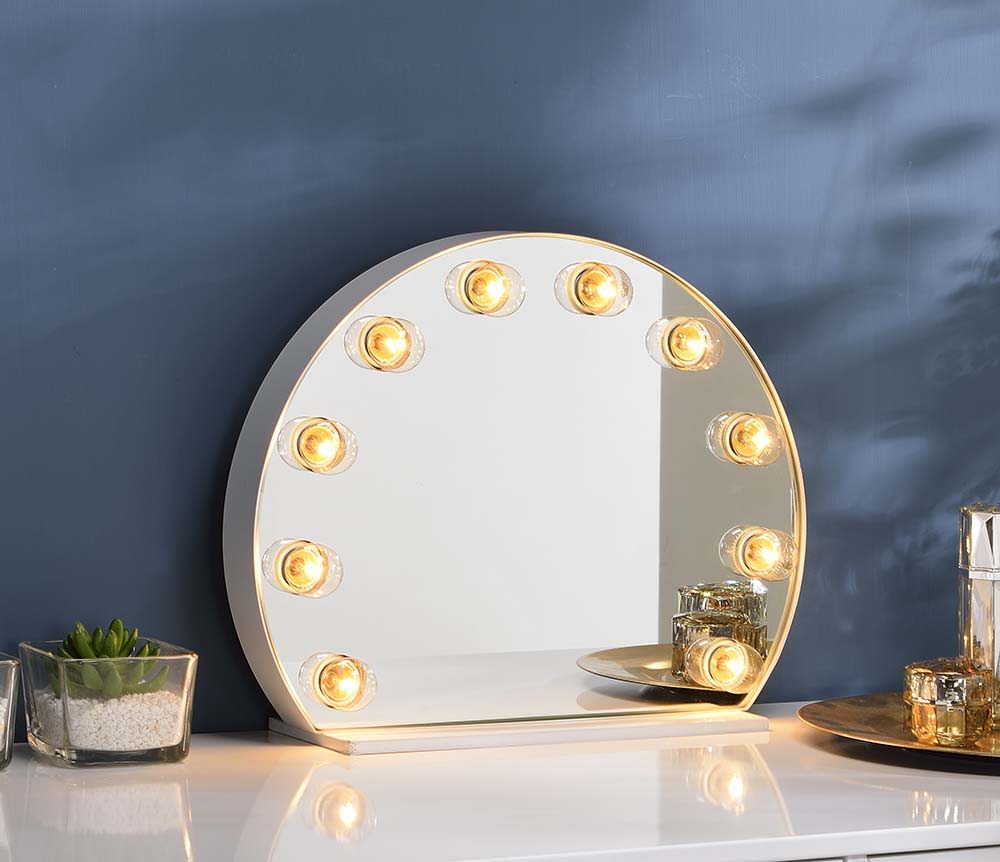 Alma - Accent Mirror - White, silver