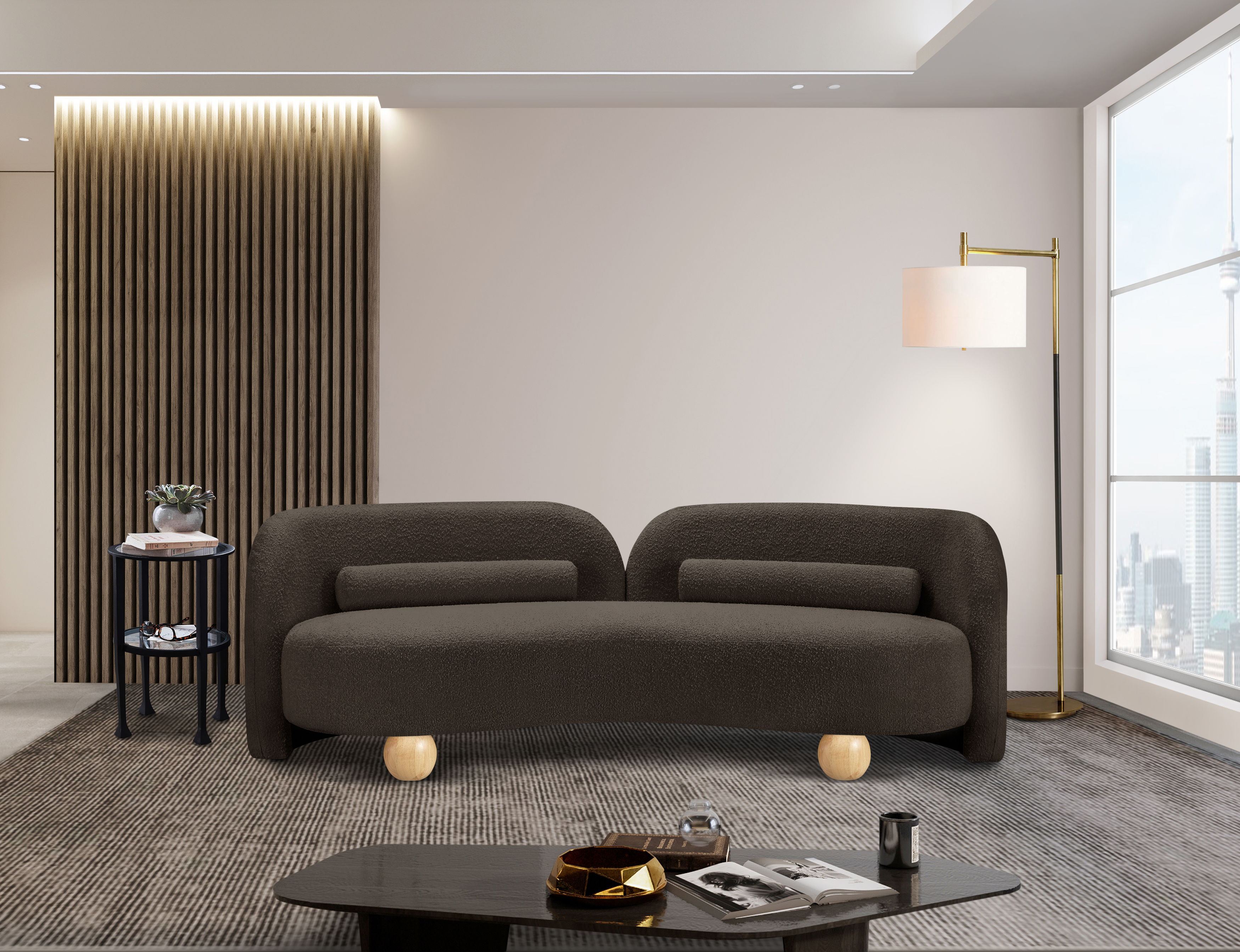 Daphne - Boucle Sofa - Brown