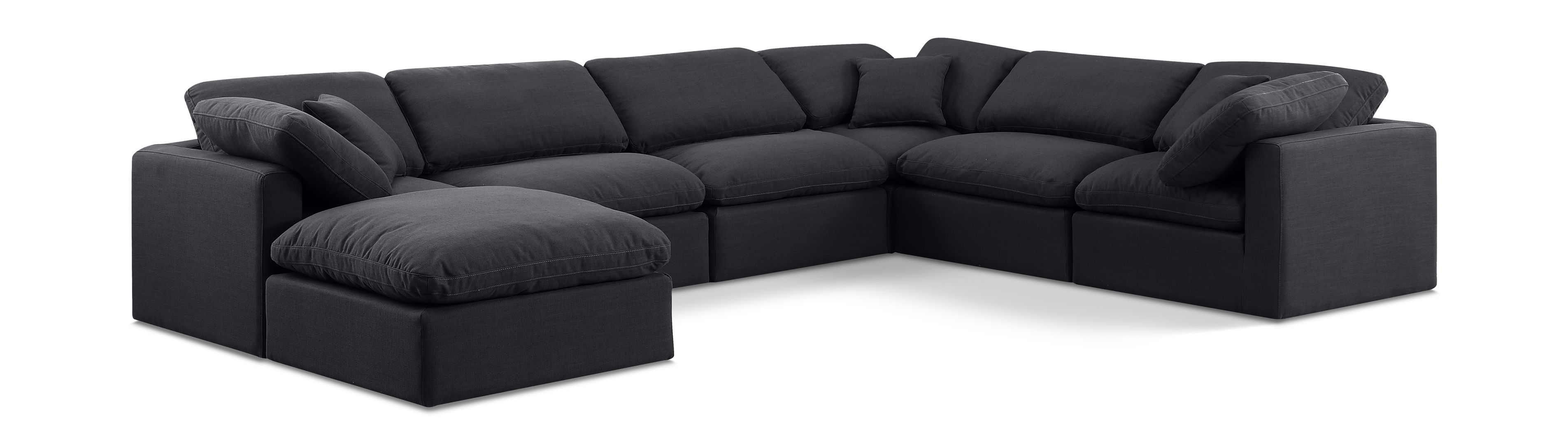 Indulge - Linen 7 Piece Modular Sectional - Black