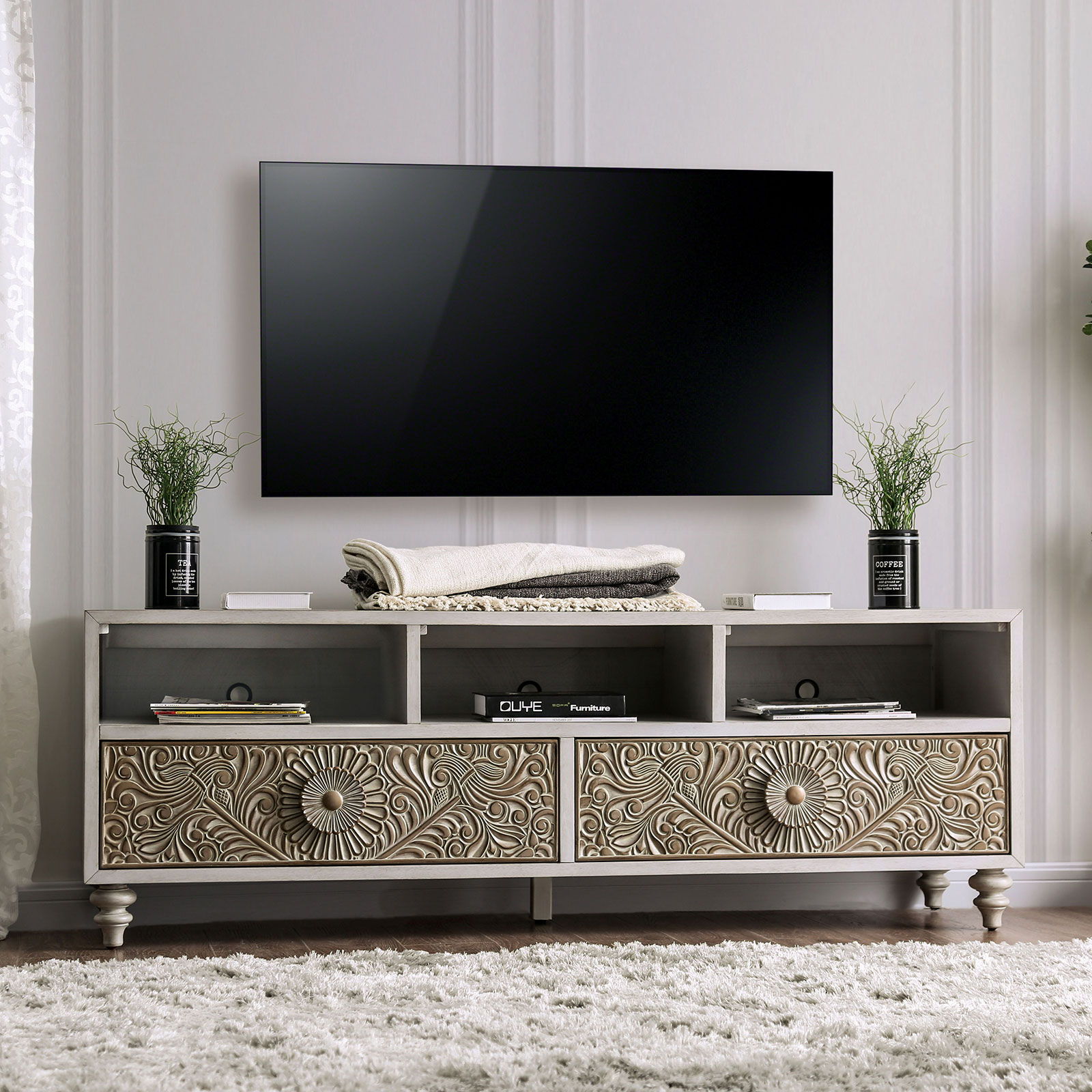 Jakarta Tv Stand Antique White New Lots Furniture Online Store