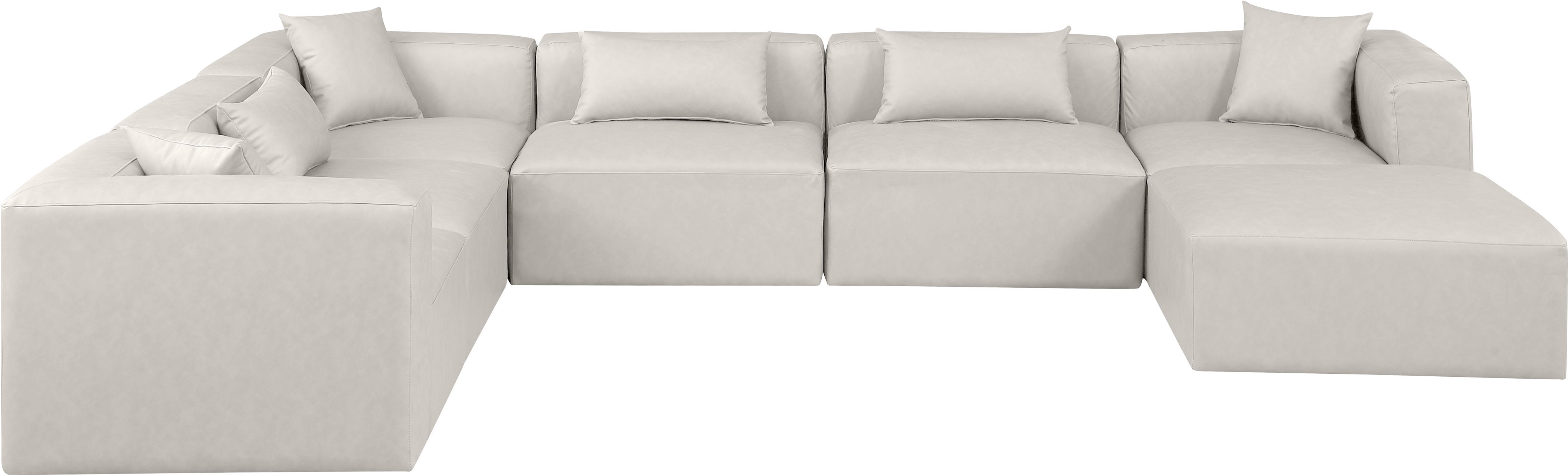 Cube - 7 Piece Modular Sectional - Cream