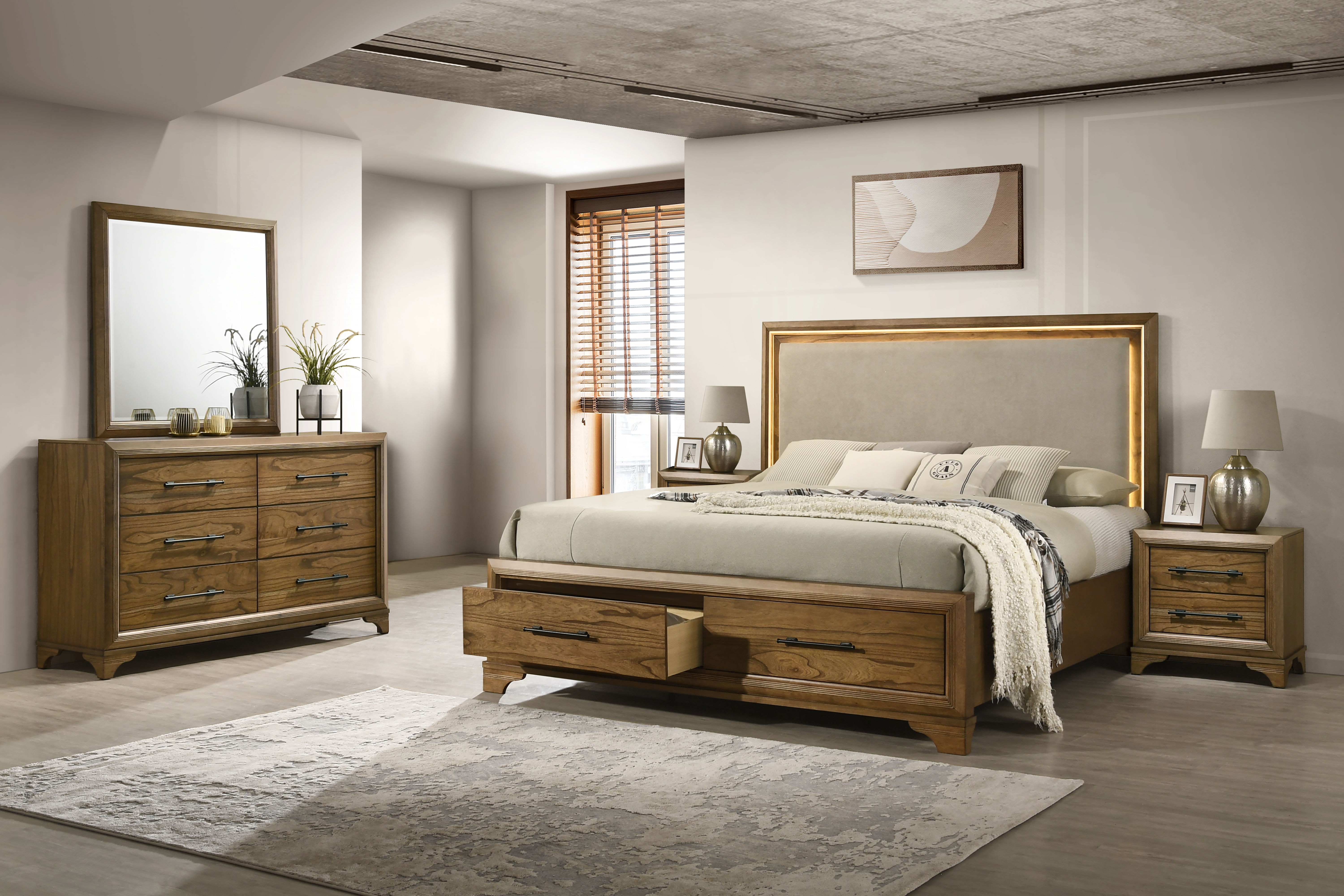 Eastern King · 5 Pc · Bed & Dresser & Mirror & 2 Nightstands