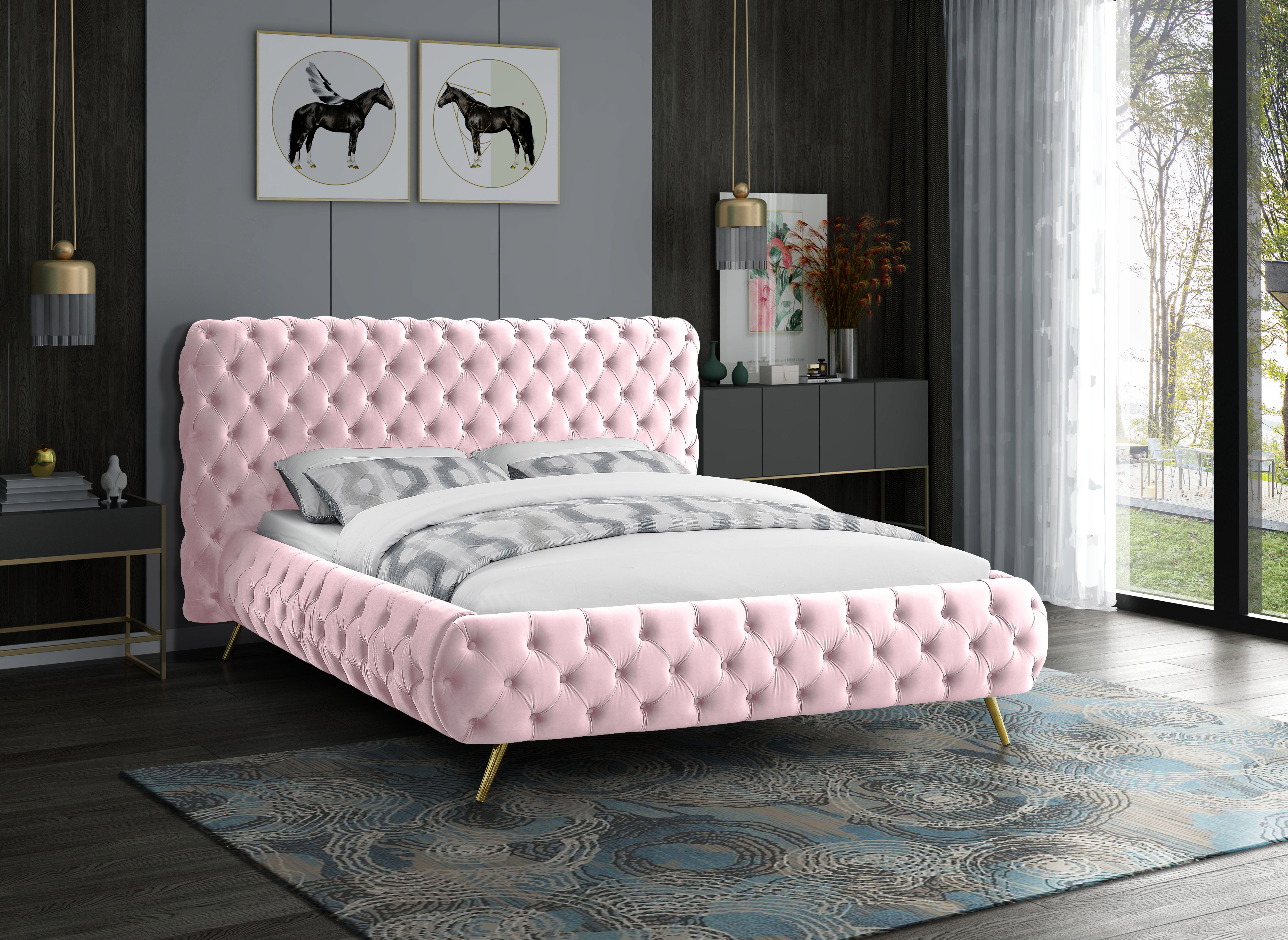 Delano - King Bed - Pink