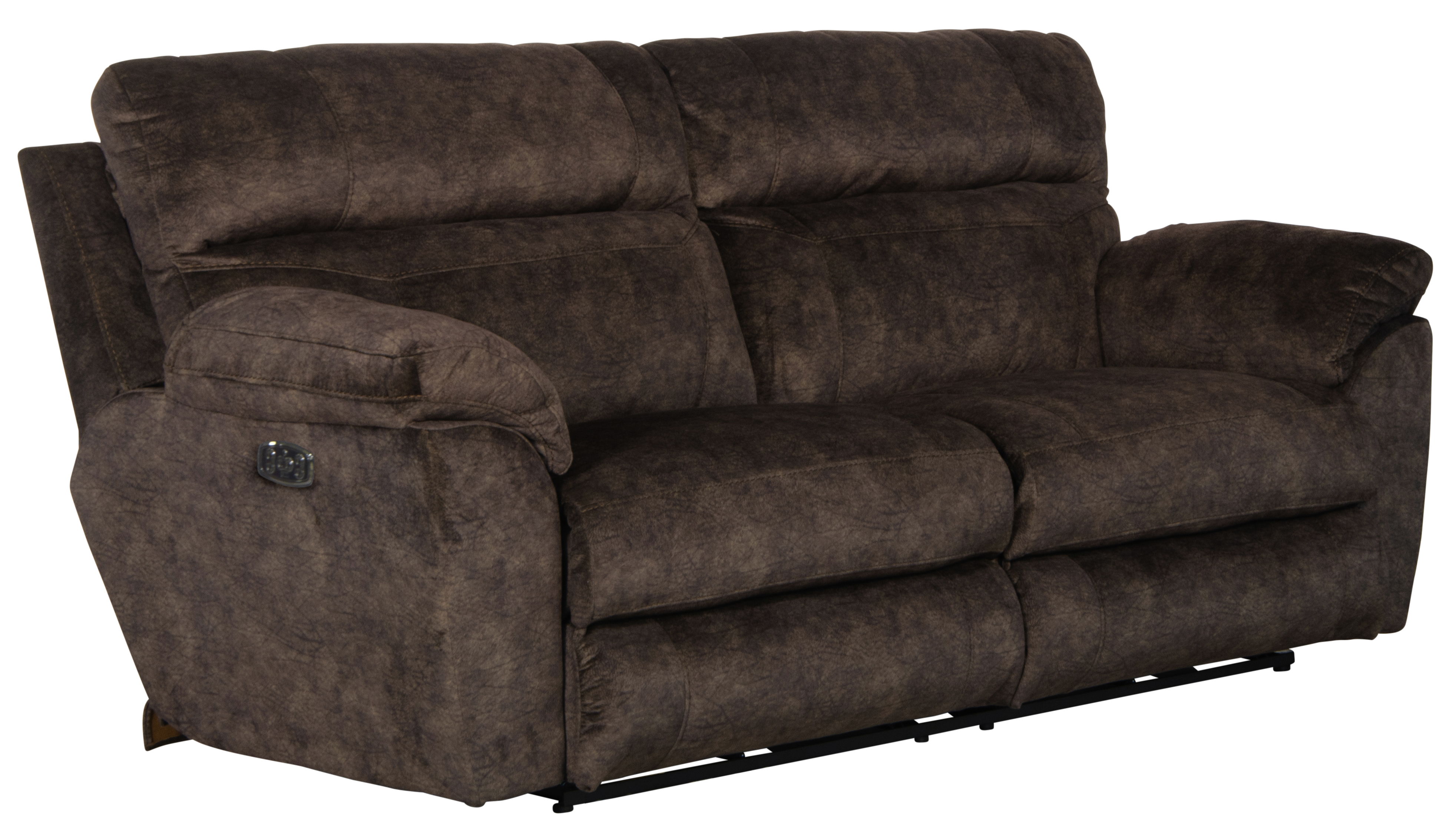 Power Lay Flat Reclining Console Loveseat With Power Adjustable Headrest & Lumbar