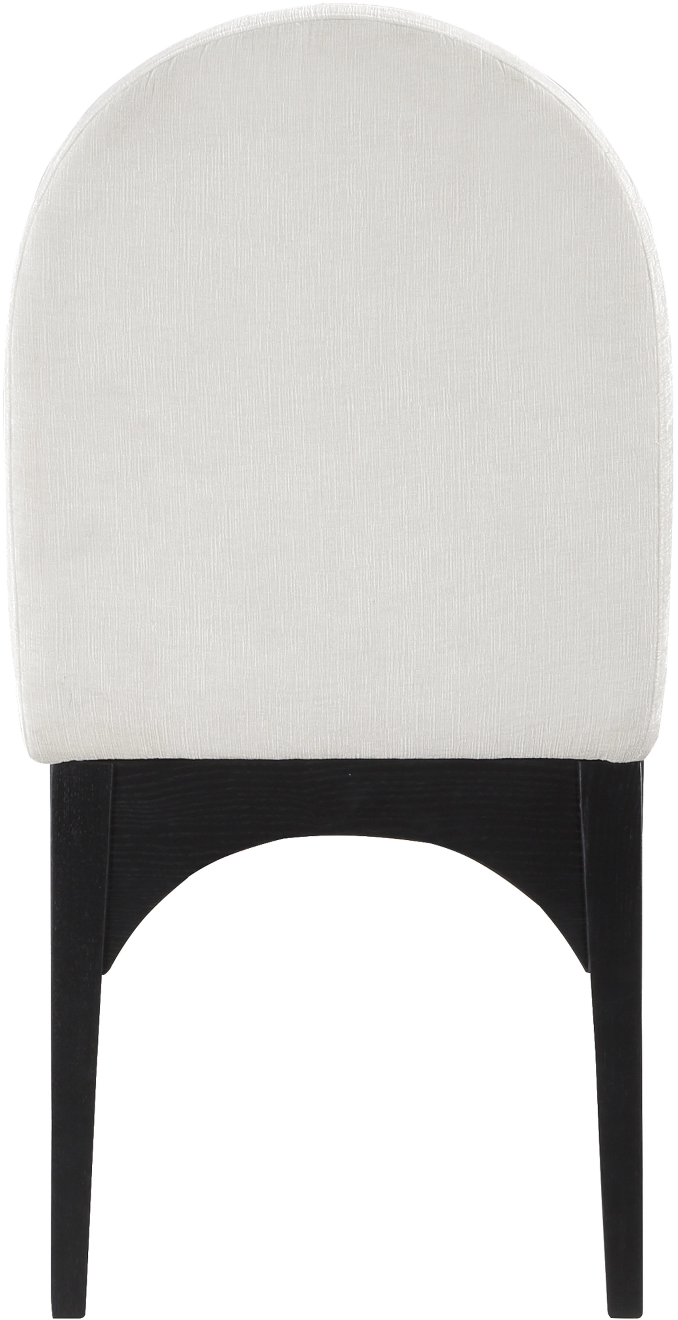 Waldorf - Chenille Dining Side Chair With Black Legs - Cream