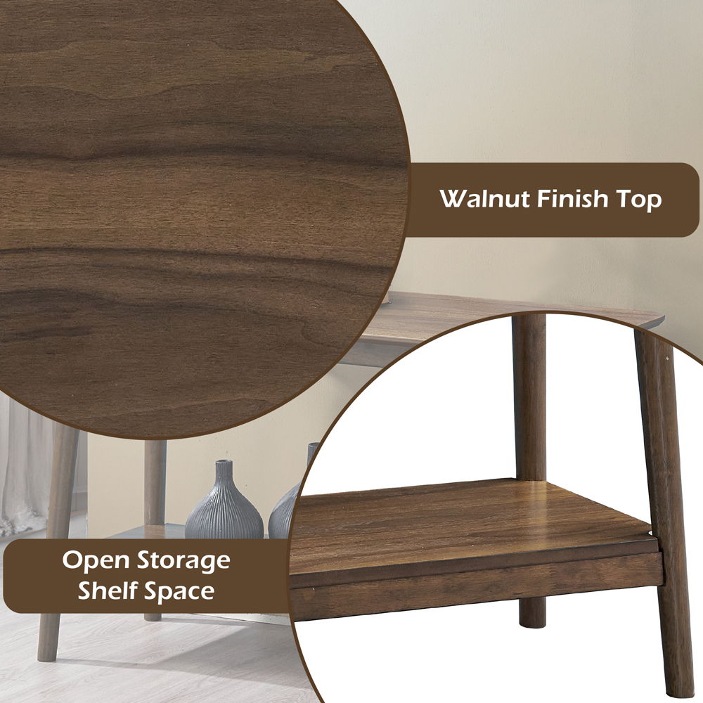 Lamonte - Sofa Table With Shelf - Walnut, dark brown, view 8