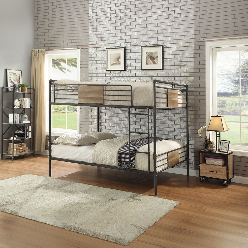 Brantley - Double Queen Bunk Bed - Sandy Black & Dark Bronze Hand-Brushed, black, view 3