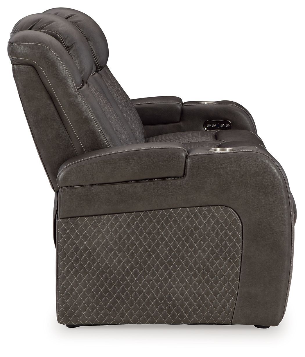 Ashley Furniture Fyne-Dyme - Power Reclining Sofa With Adj Headrest - Shadow - Image 5