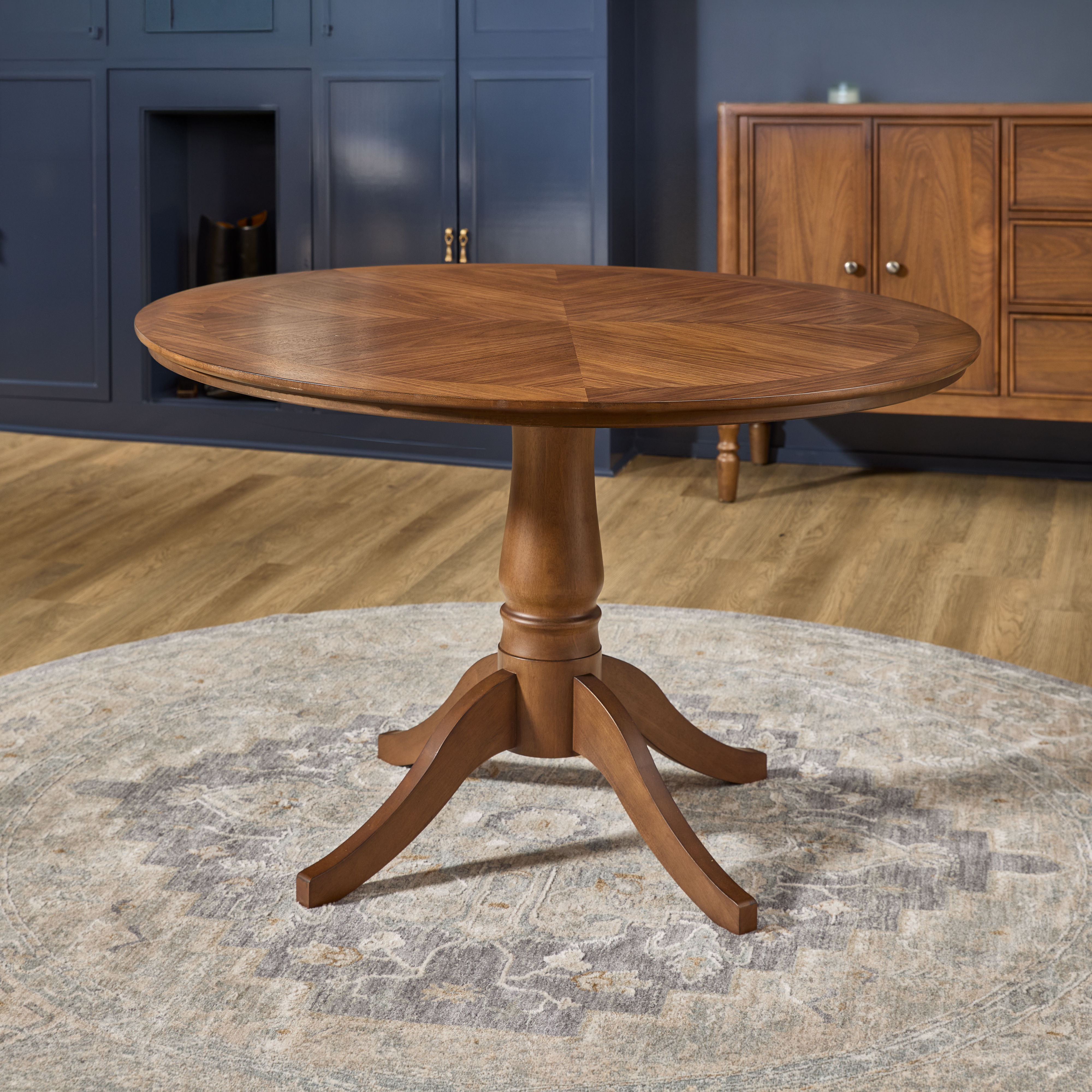 Azalea - Round Dining Table - Walnut, dark brown, view 5