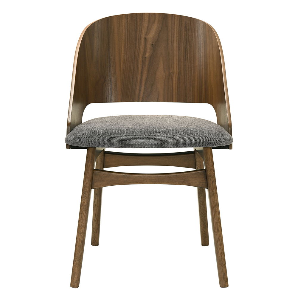 Delmon - Side Chair (Set of 2) - Dark Walnut / Gray, dark brown, view 3