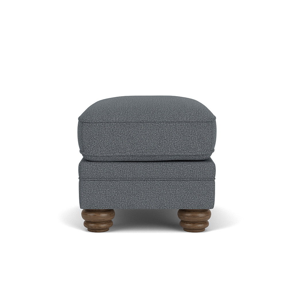 Bexley - Fabric Ottoman, Nailhead Trim, blue, view 5
