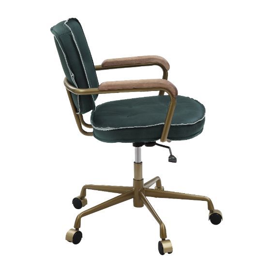 Siecross - Office Chair - Emerald Greentop Grain Leather, dark green, view 3