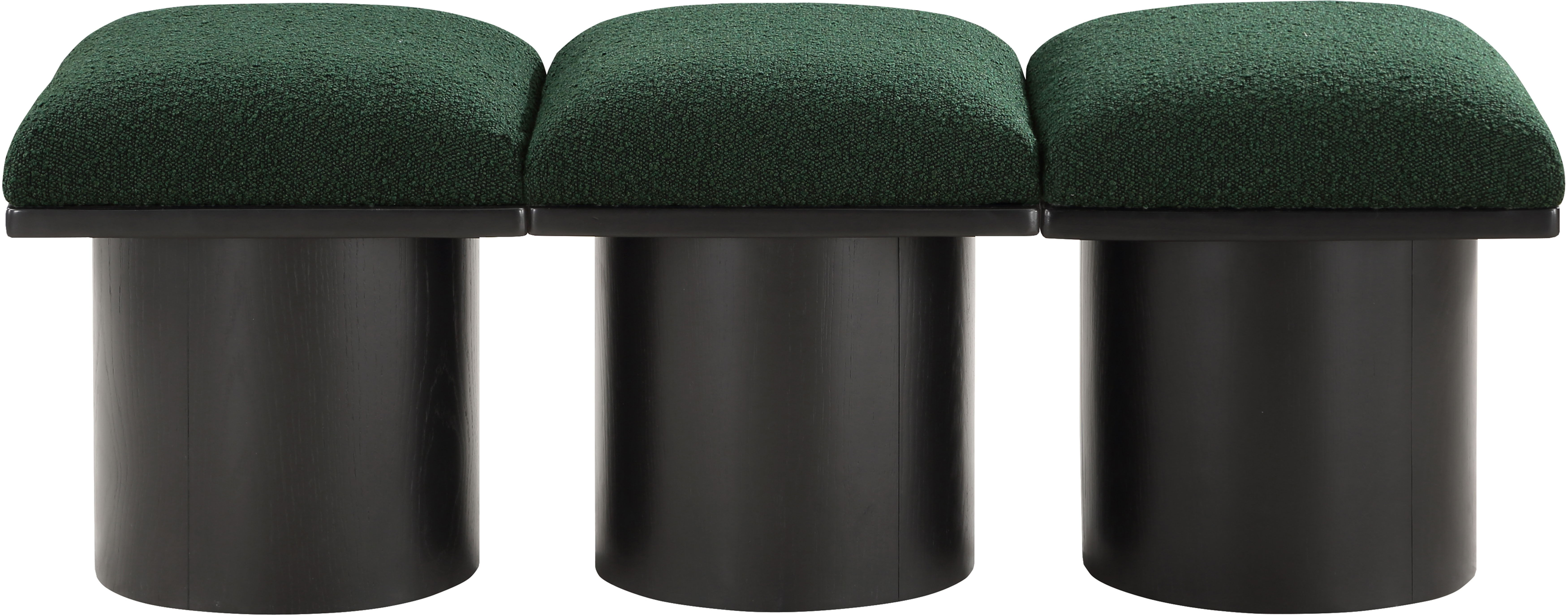 Pavilion - 46.5" 3 Piece Modular Bench With Black Base - Green