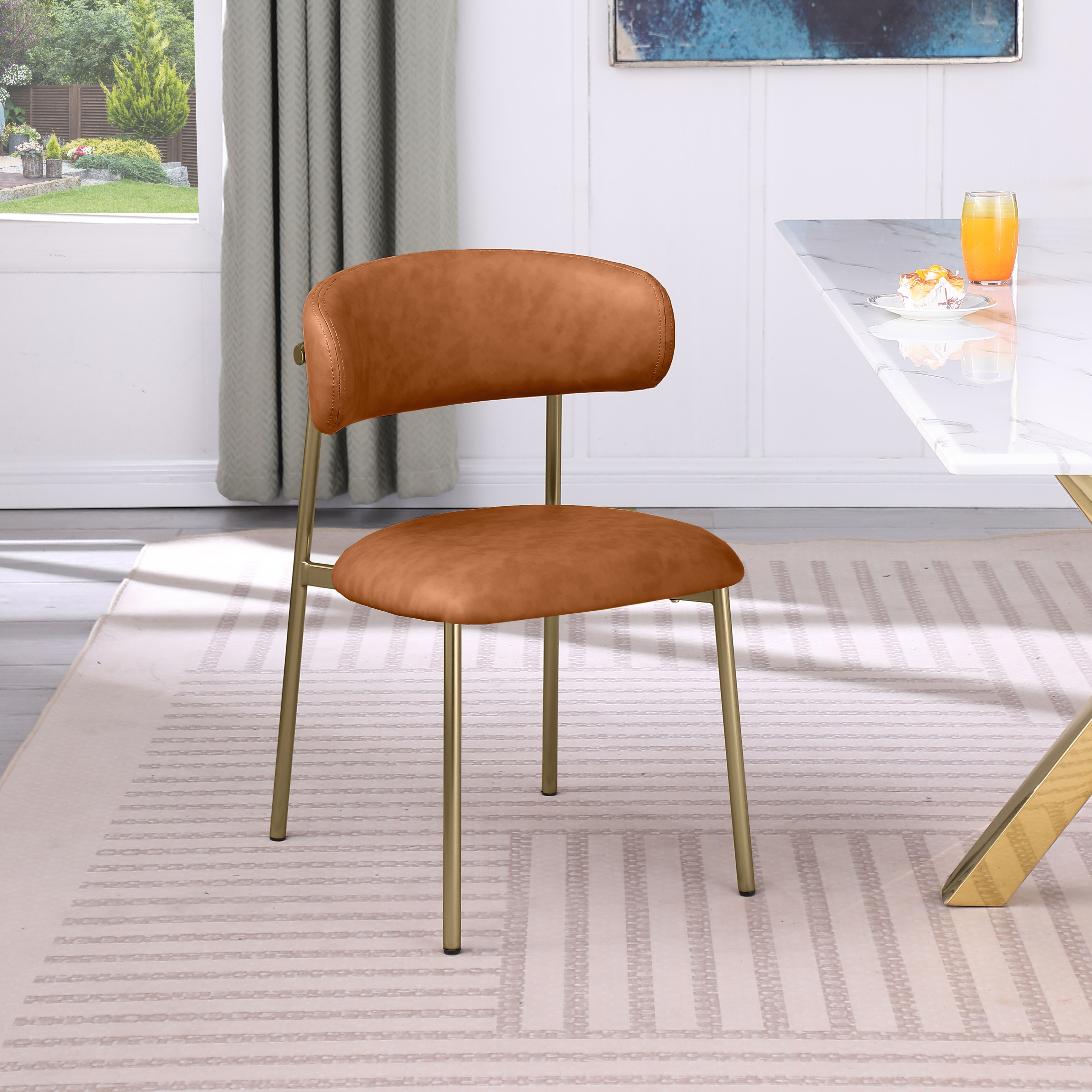 Lupita - Faux Leather Dining Chair (Set of 2) - Cognac