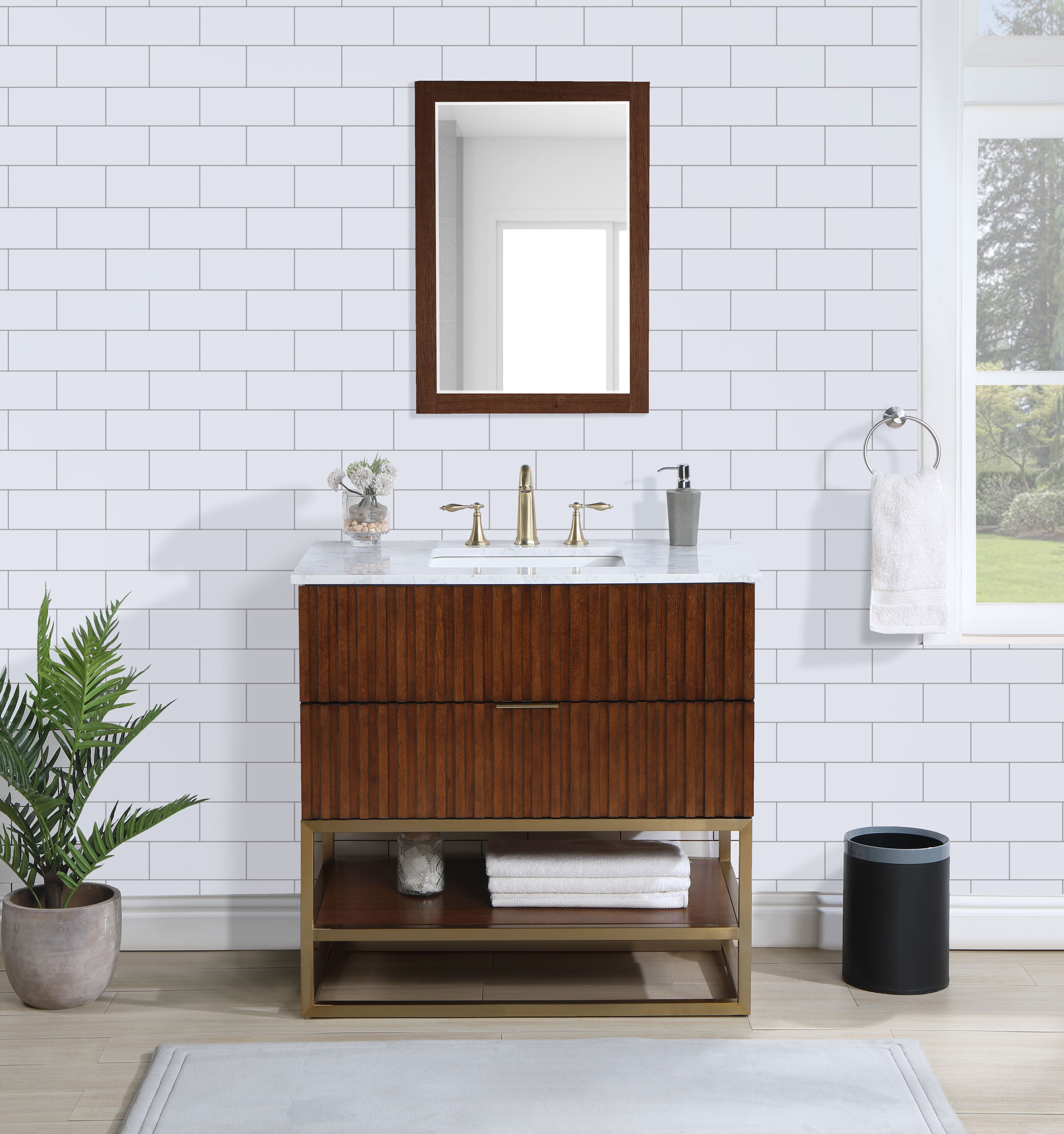 Monad - 36" Bathroom Vanity - Walnut