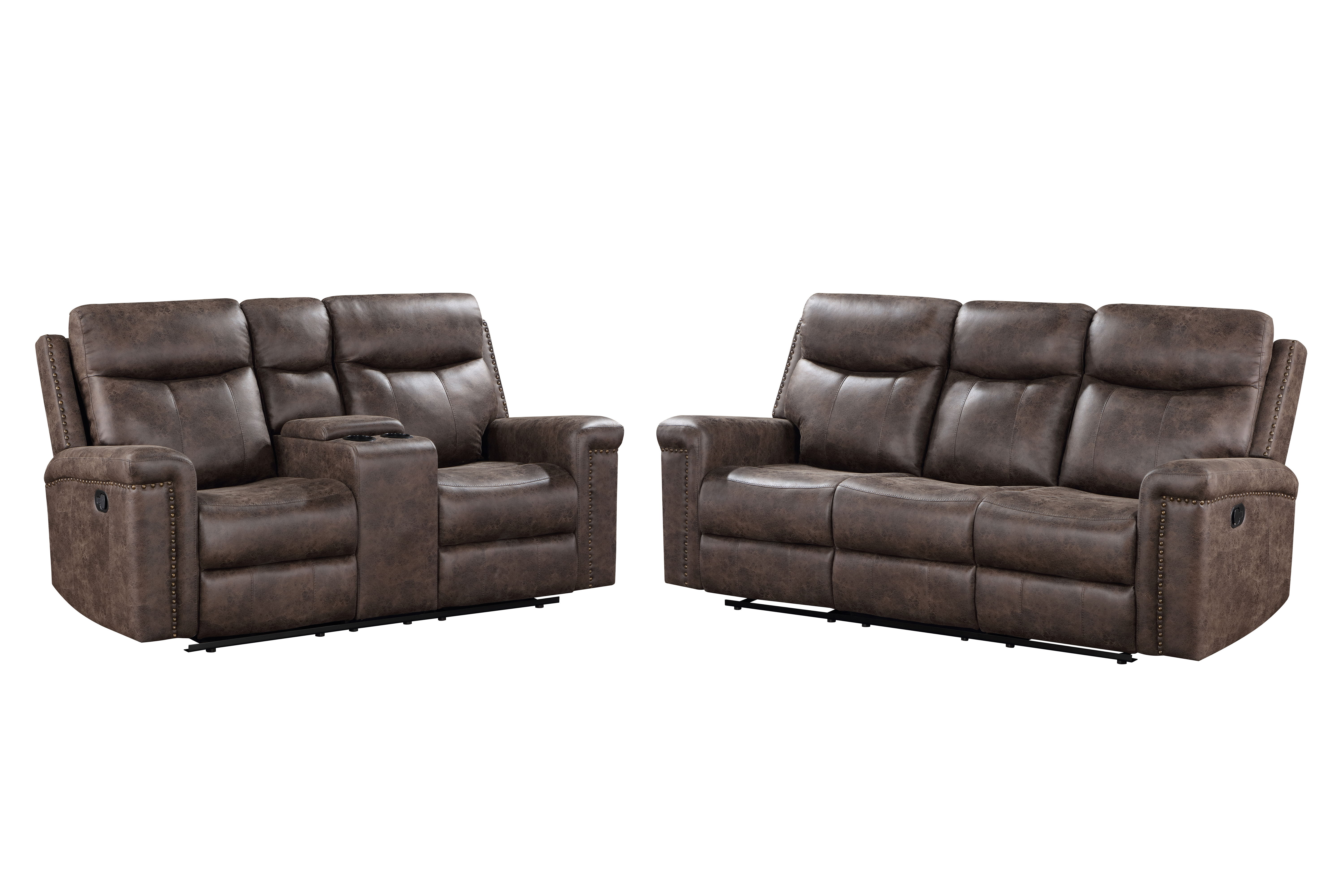 Quade - 2 Piece Manual Sofa & Loveseat - Dark Brown