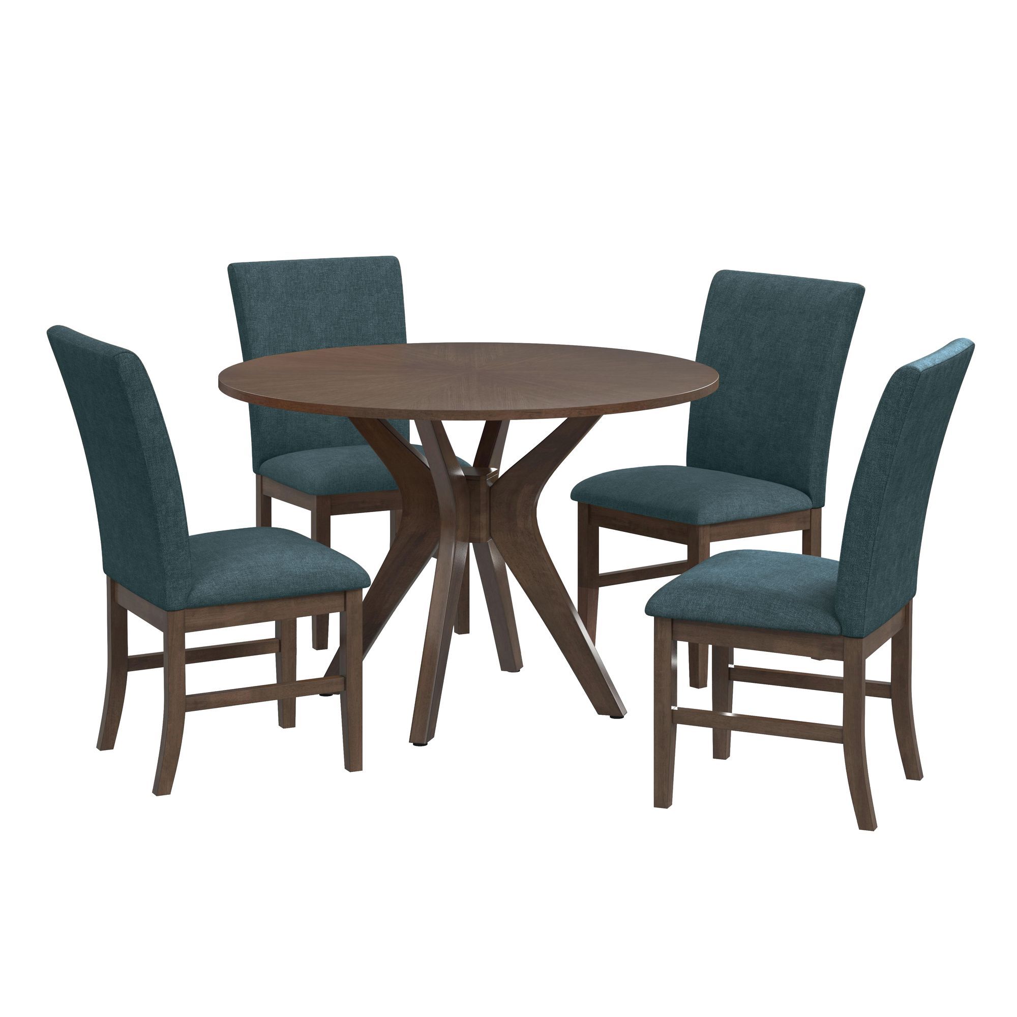 5 Pc · Round Table And Four Fabric Chairs