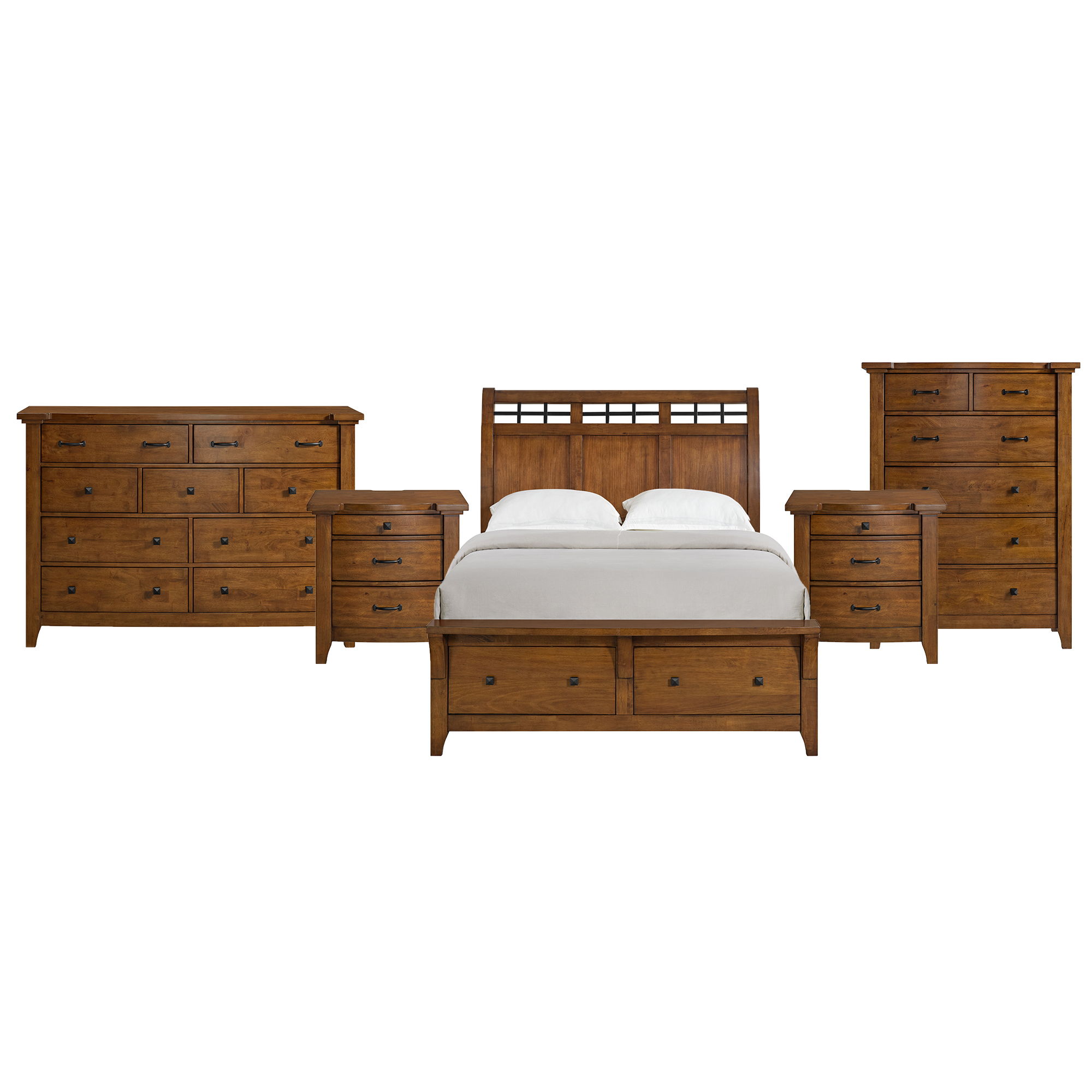 Queen · 5 Pc · Bedroom Set With 2 Nightstands