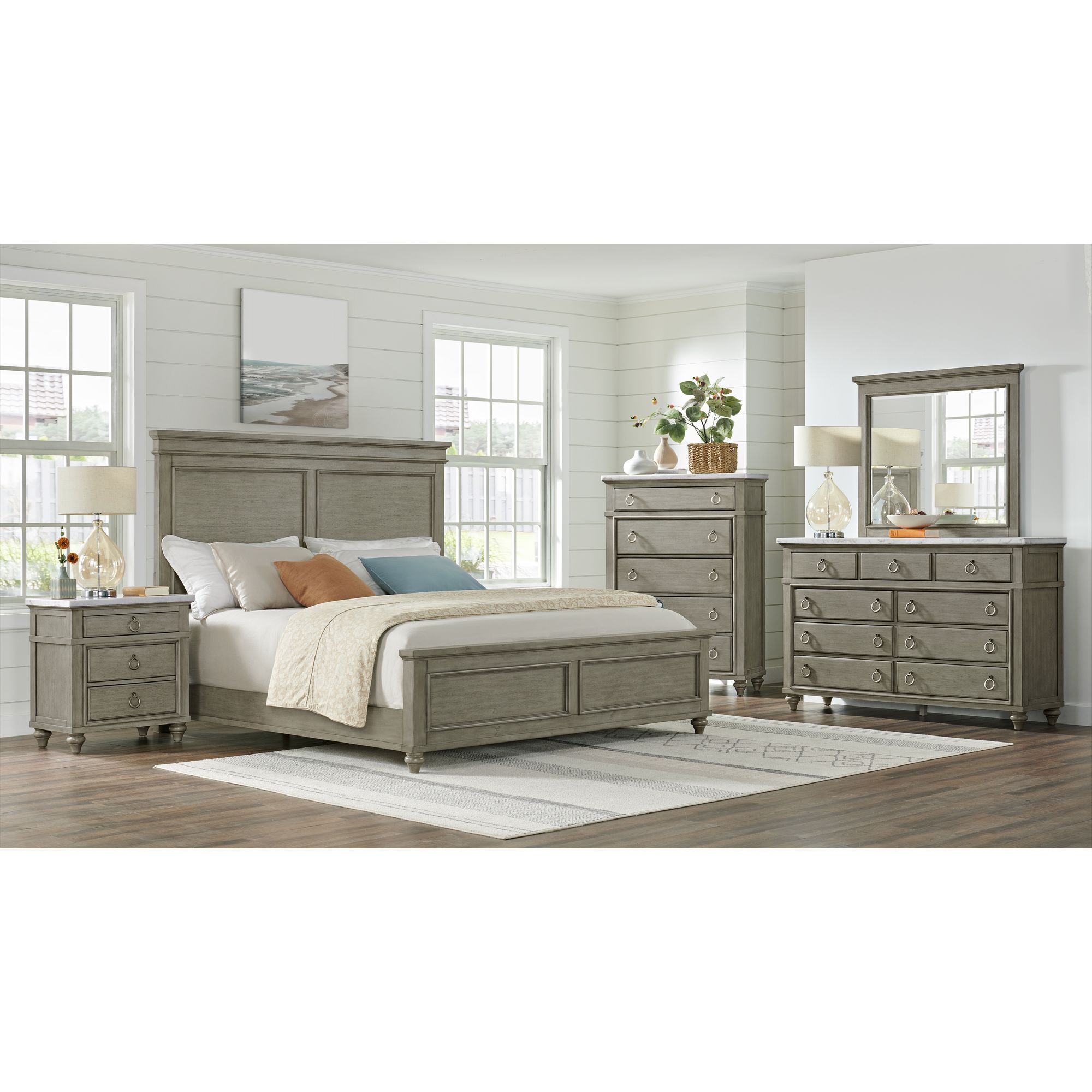 Kendari 5 Piece King Bedroom Set Gray New Lots Furniture Online Store