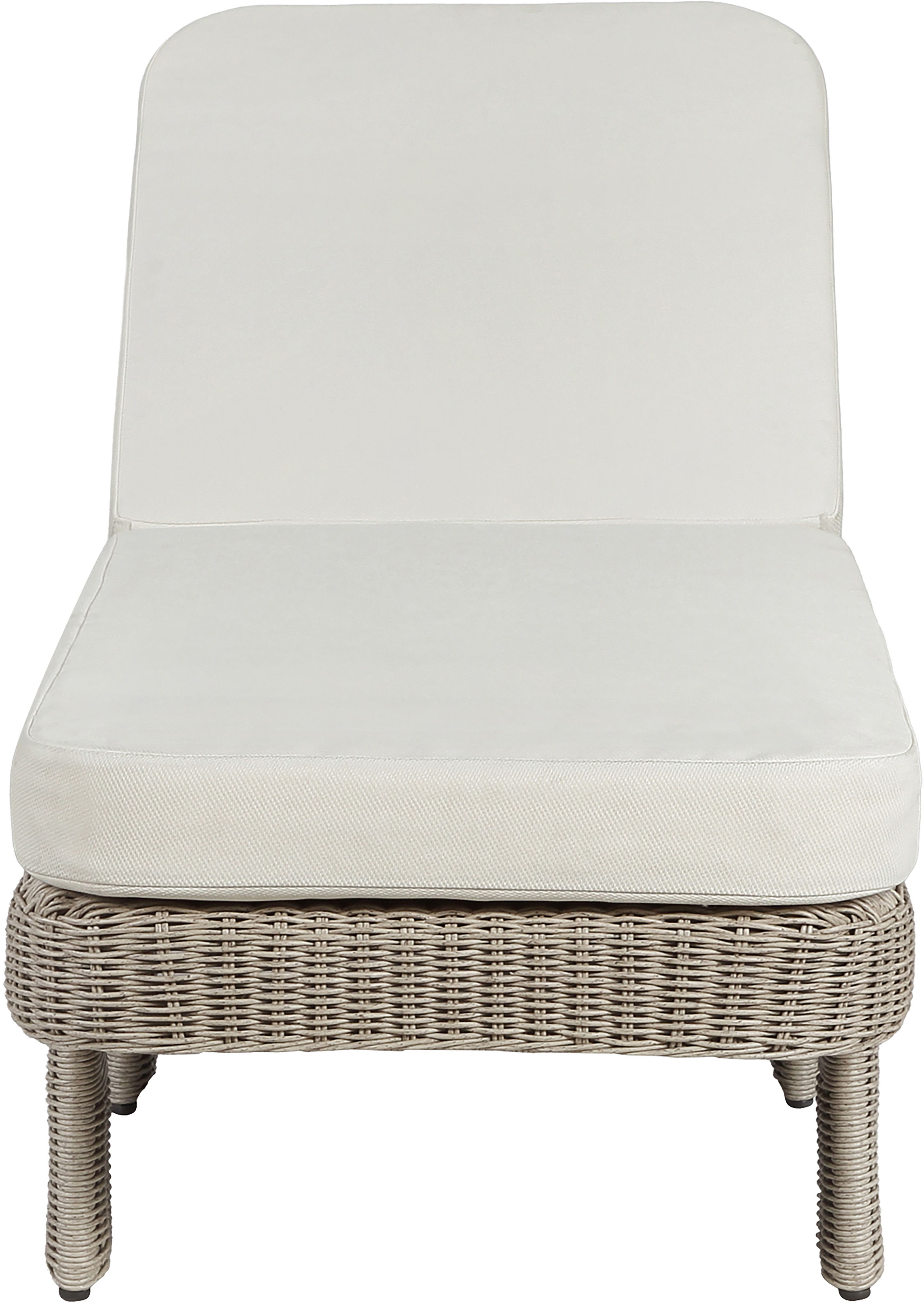 Sandbay - Olefin Water Resistant Fabric And Wicker Outdoor Patio Lounge Chair - Cream