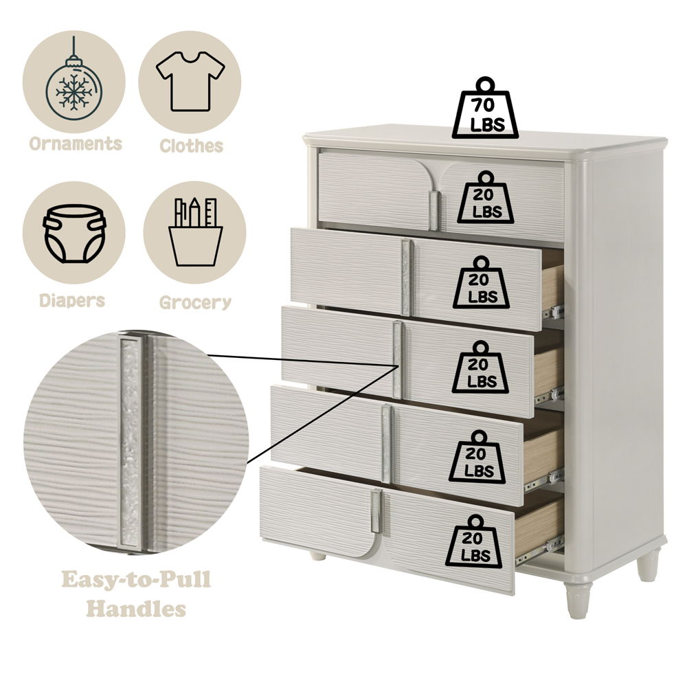 Laveda - Chest - Pearl White, white, view 5