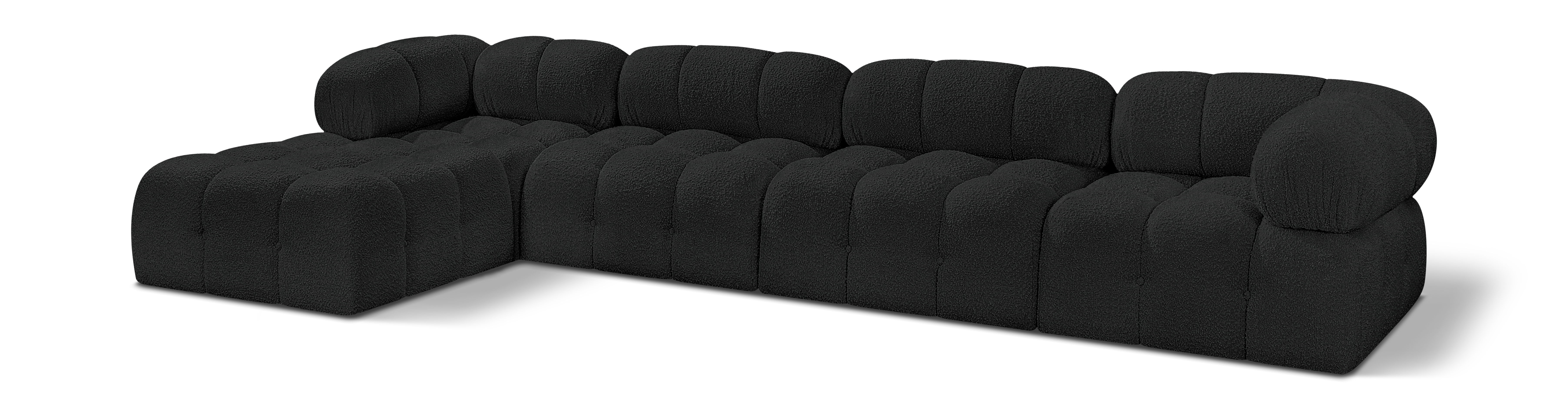Ames - 5 Piece Fabric Modular Sectional - Black