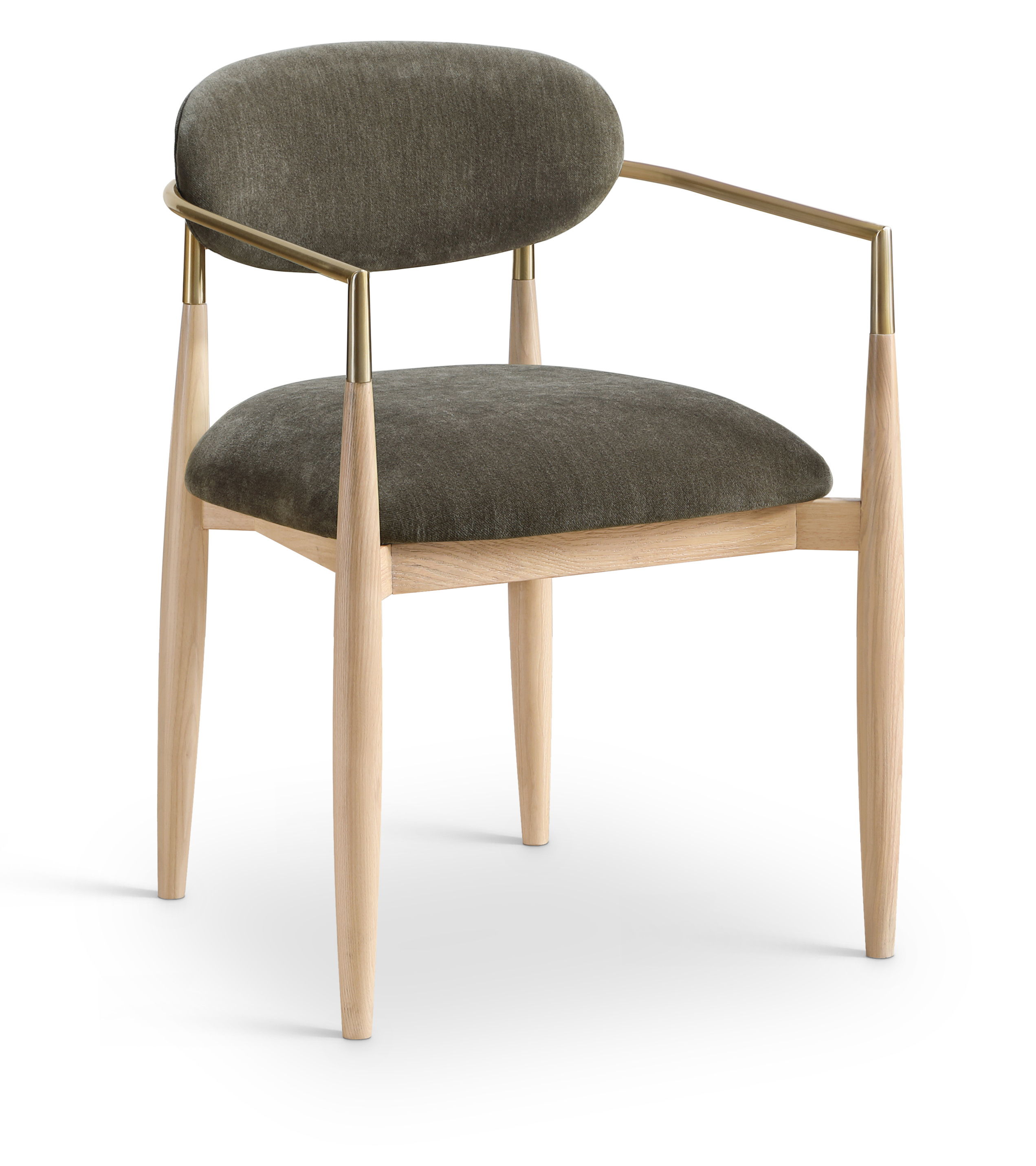 Riccio - Performance Fabric Upholstered Dining Arm Chair (Set of 2) - Brown