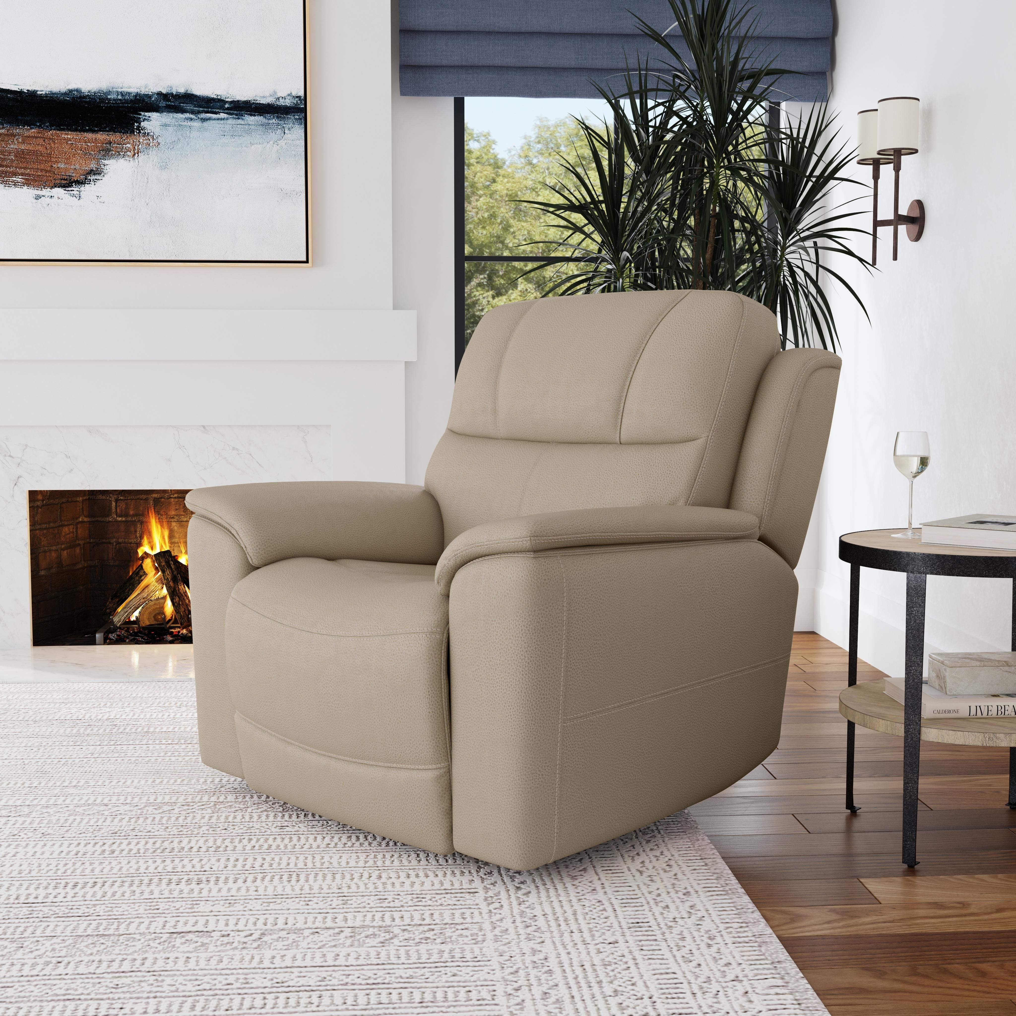 Crew - Power Recliner With Power Headrest & Lumbar - Pebble, beige, view 8