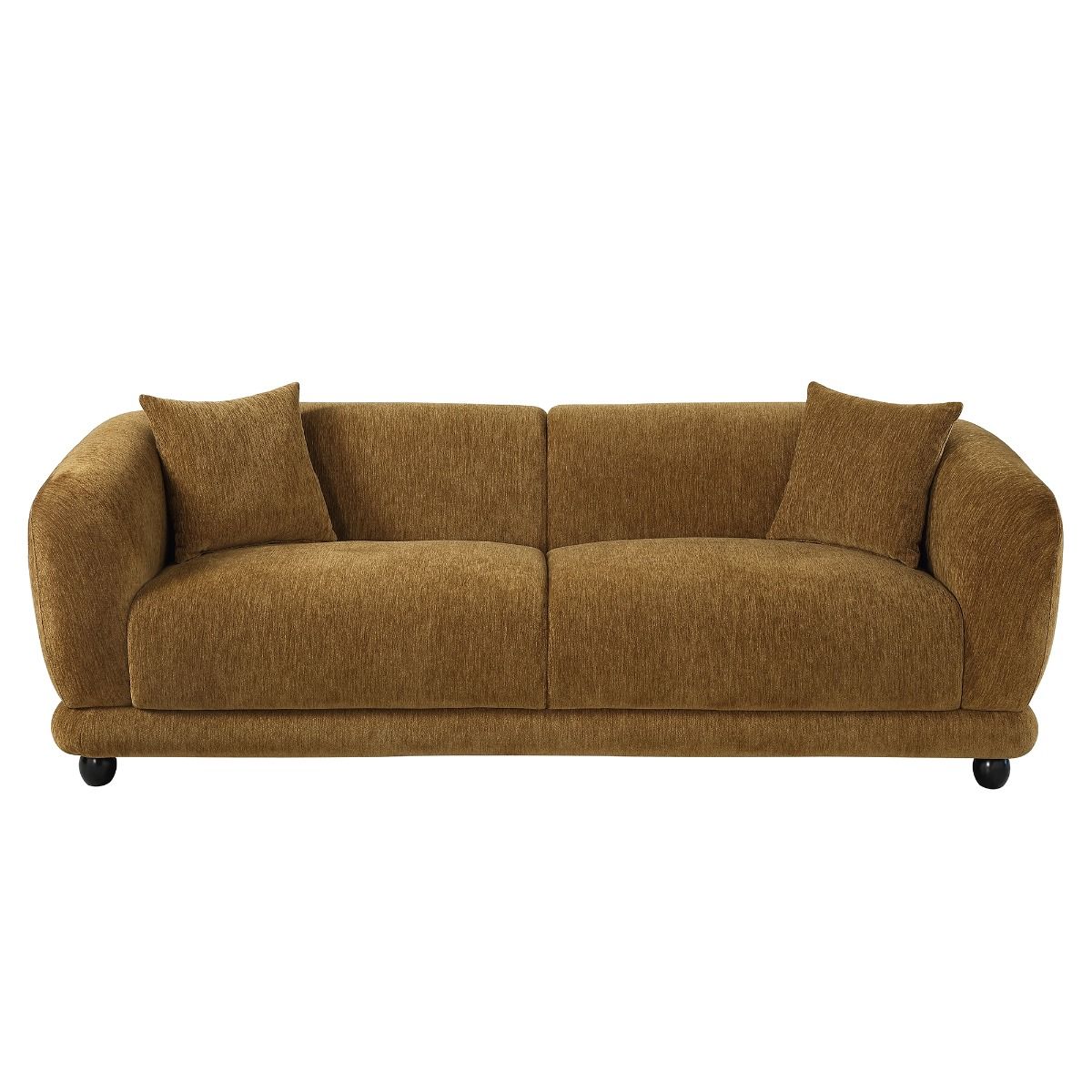 Lennox - Sofa With 2 Pillows - Brown Chenille, light brown, view 2