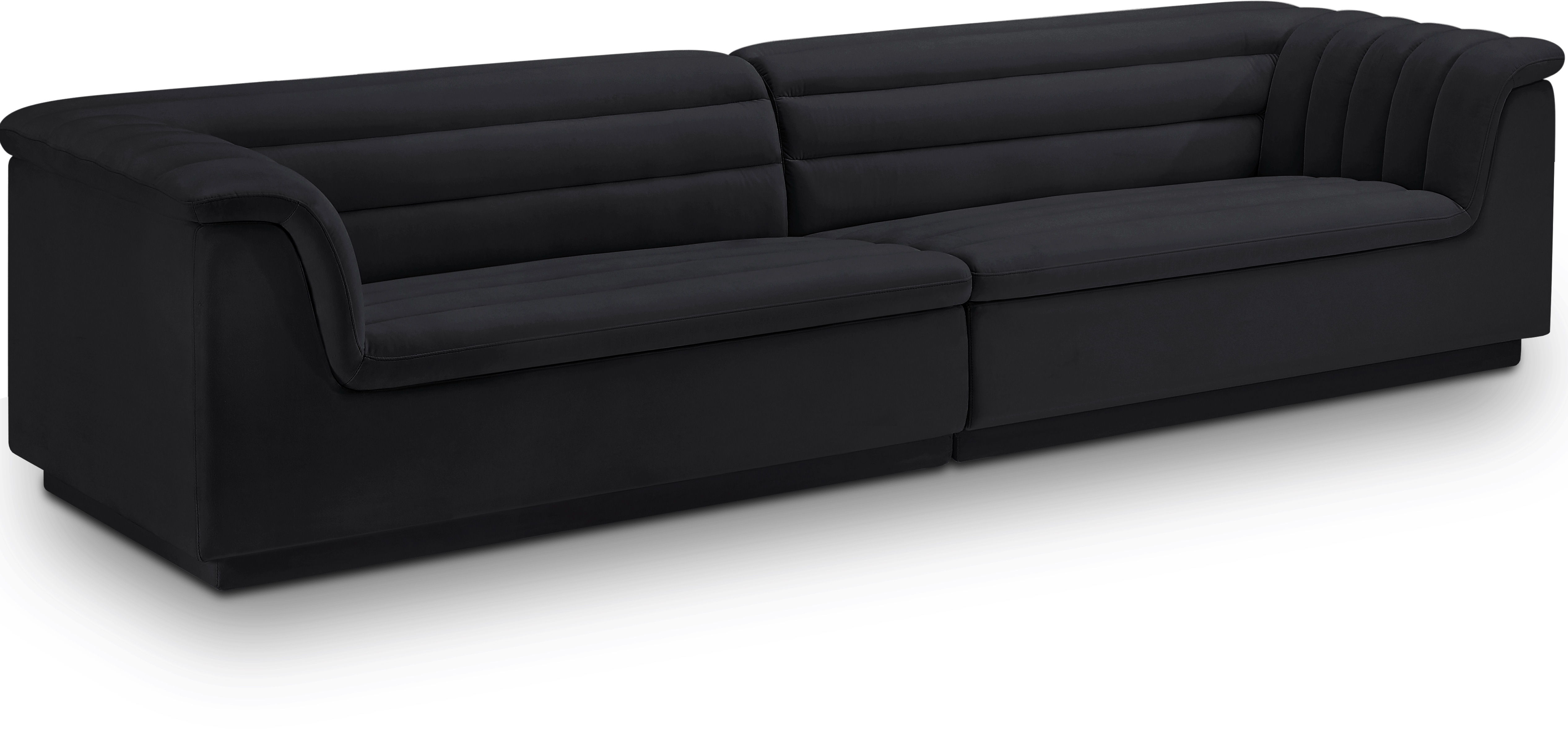 Cascade - Velvet Modular Sofa - Black