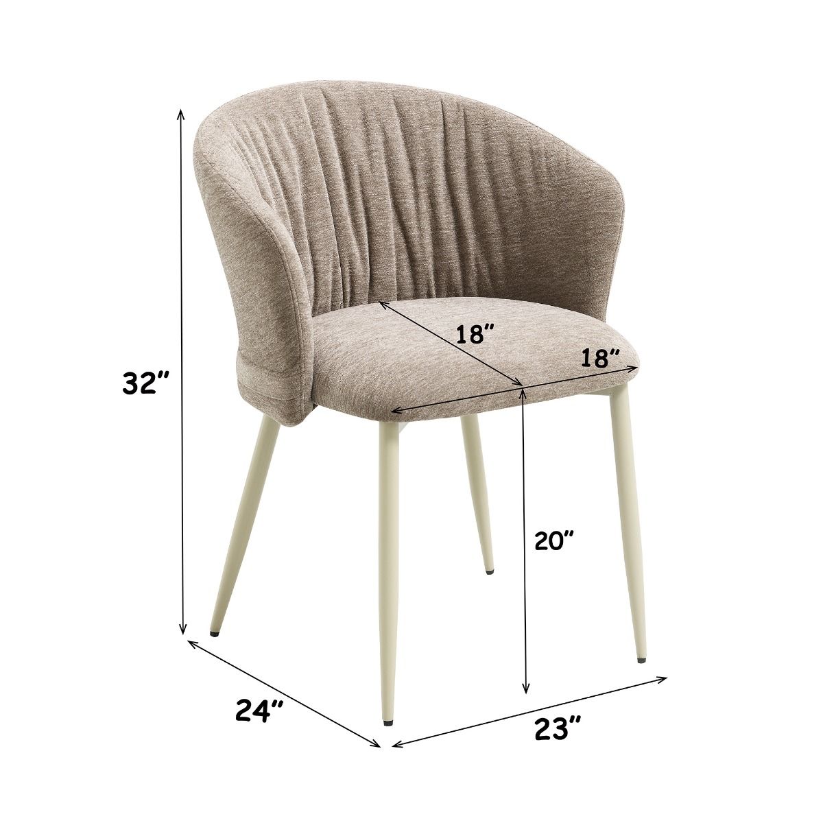 Ogin - Arm Chair (Set of 2) - Dark Beige & Natual, beige, view 8