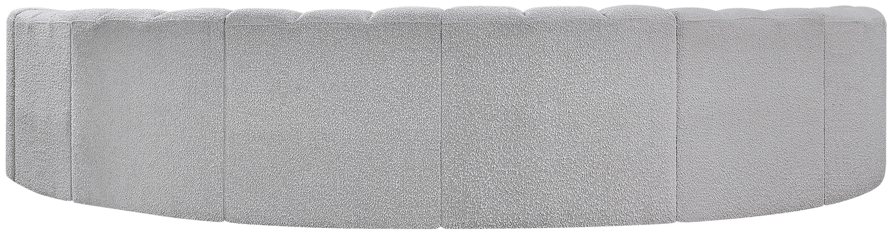 Arc - Boucle Fabric 8 Piece U-Shaped Modular Sofa - Gray