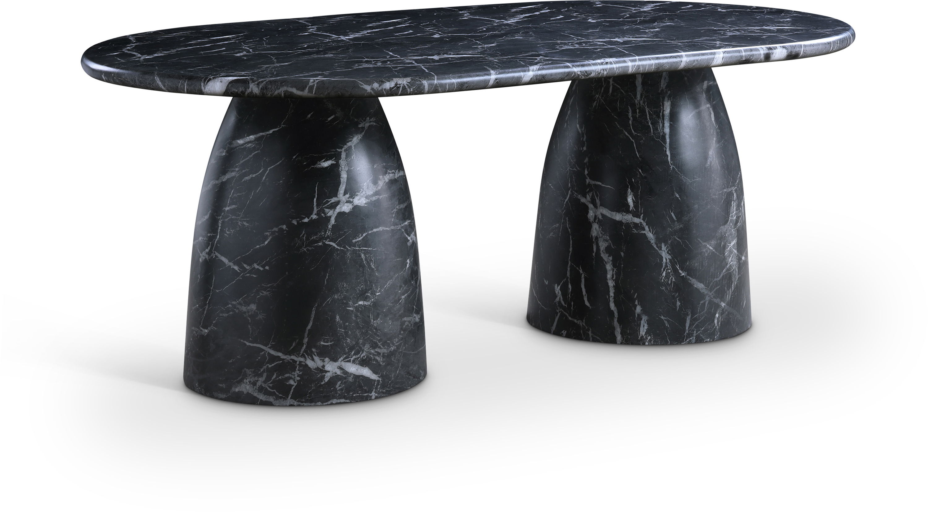 Cosenza - 78" Marble Finish Concrete Dining Table - Black