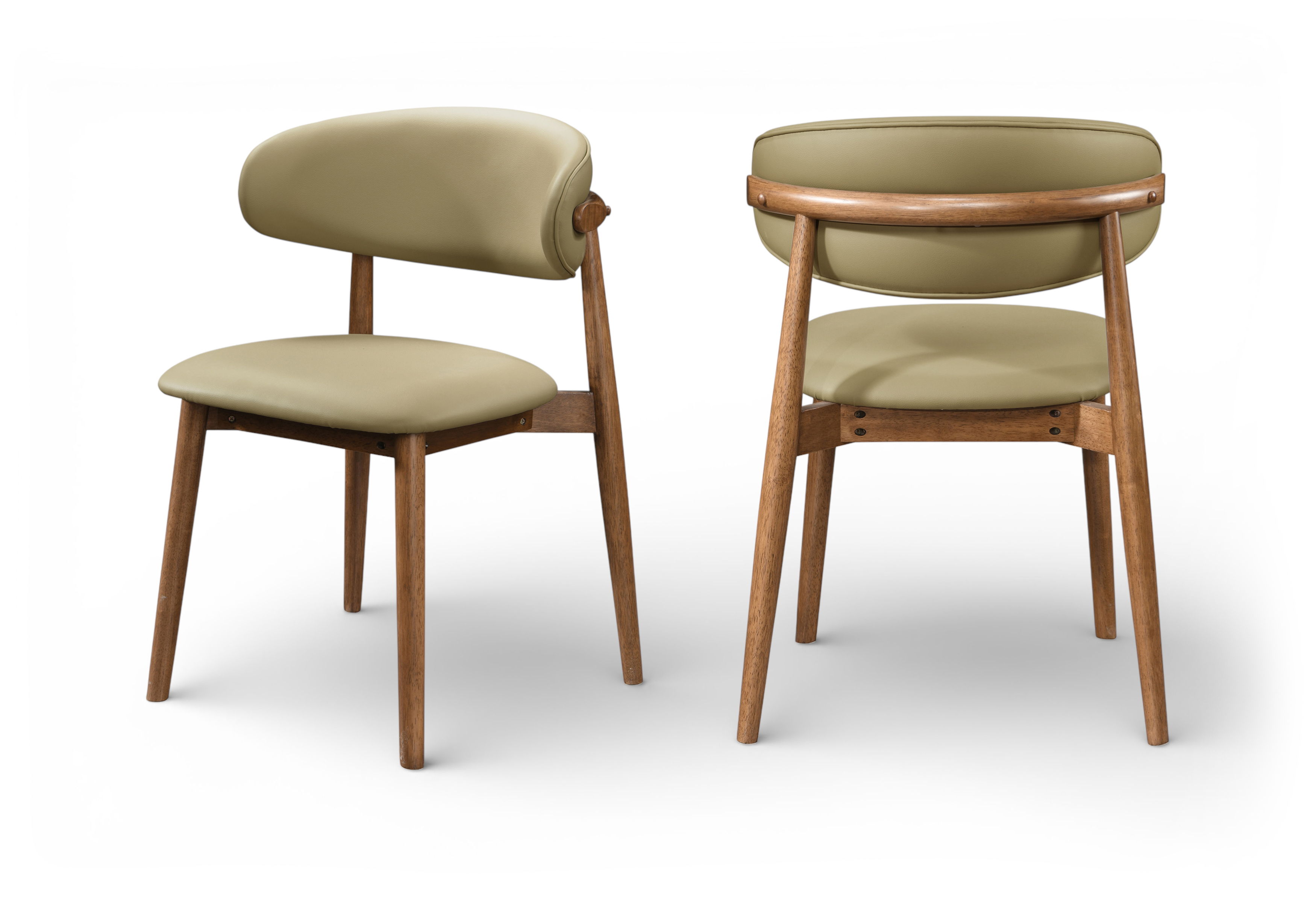 Leesa - Vegan Leather Upholstered Dining Chair (Set of 2) - Khaki
